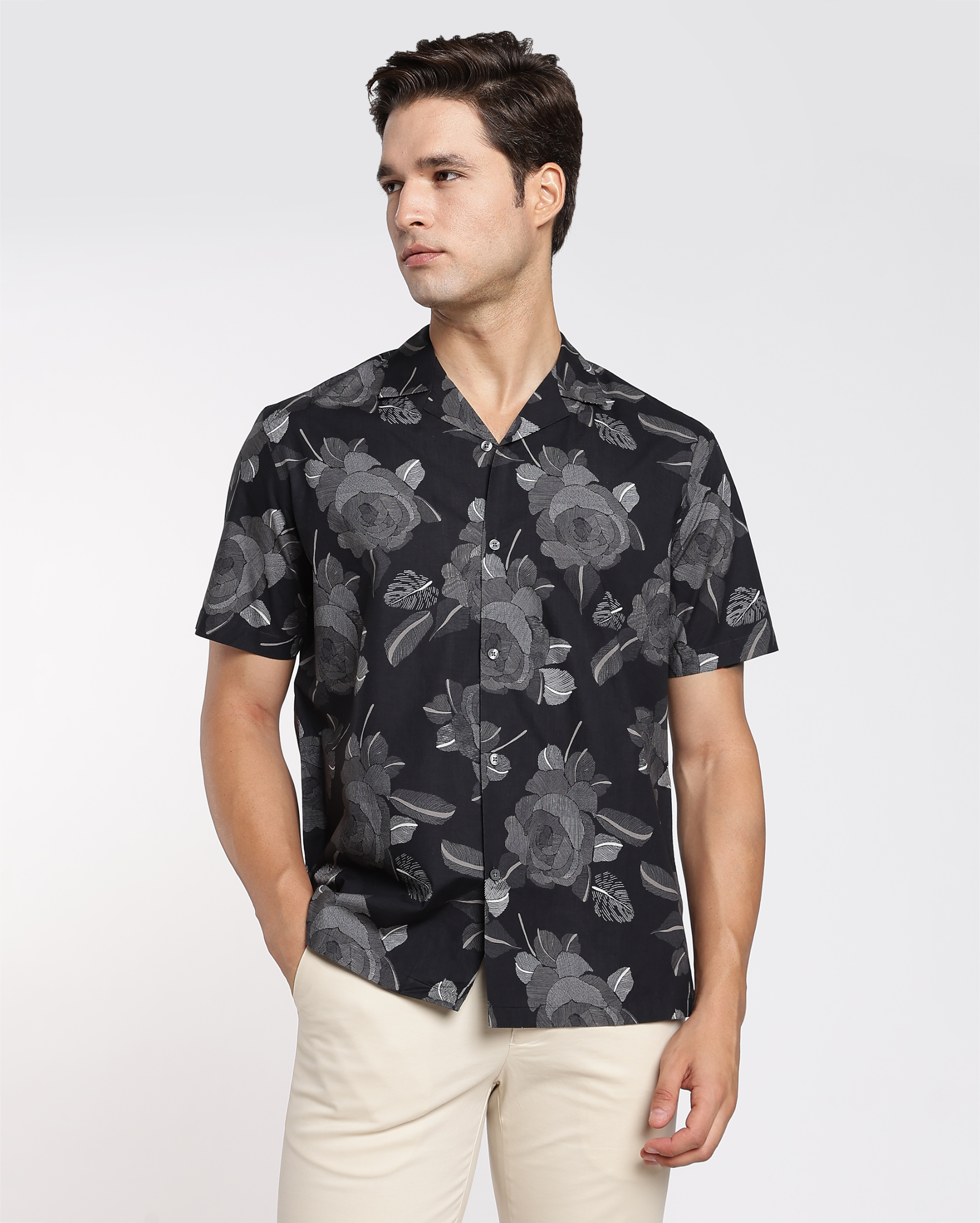 Black Digital Print Shirt