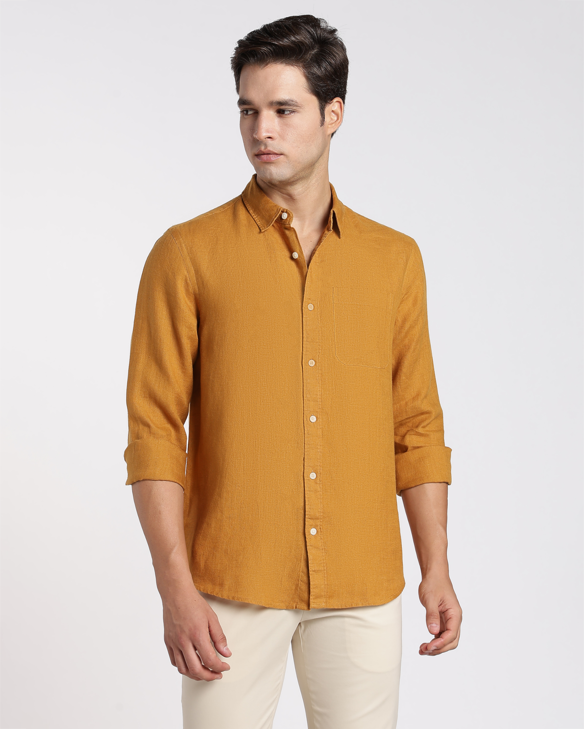 Mustard Yellow Linen Shirt