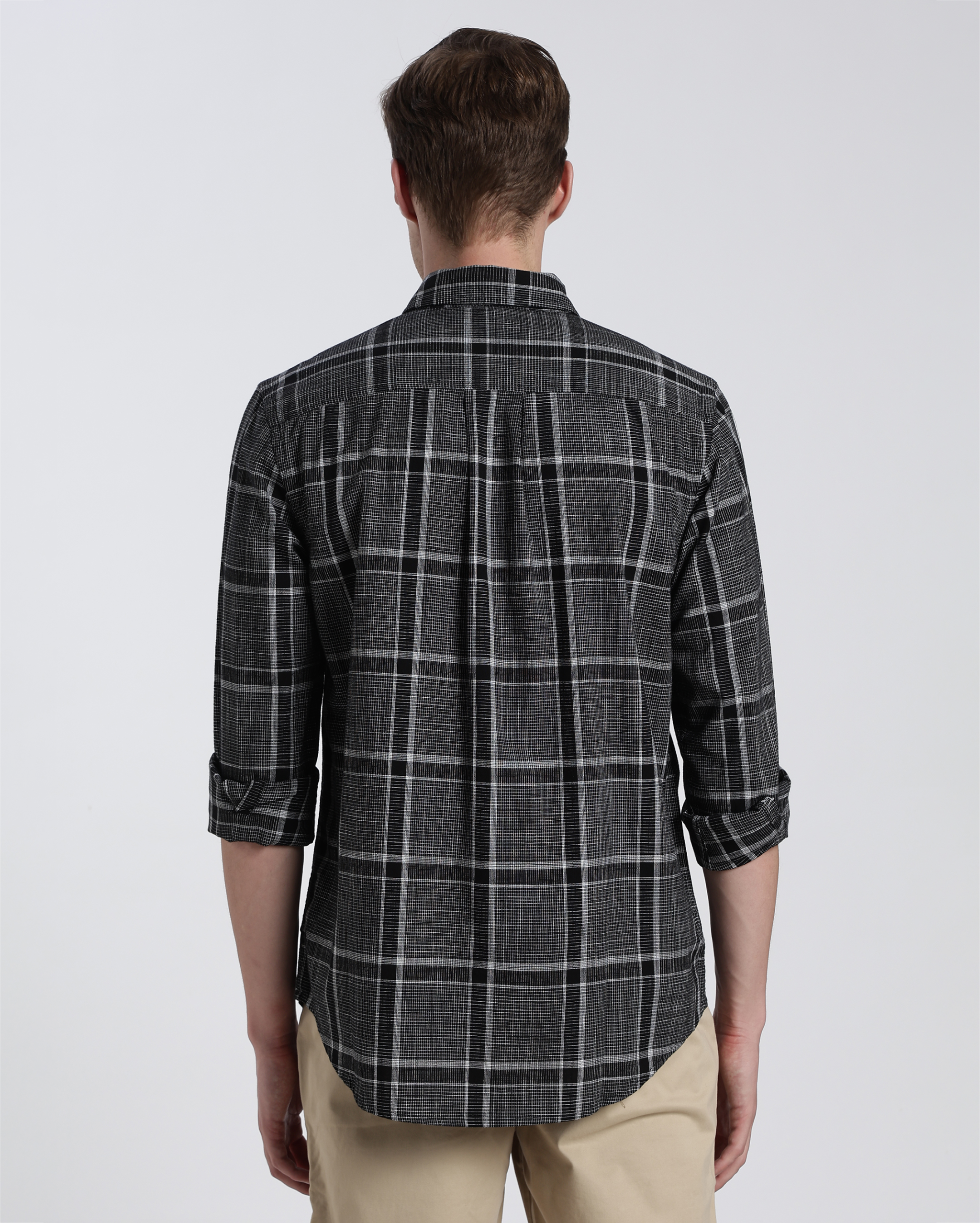 Black and White Box Check Shirt
