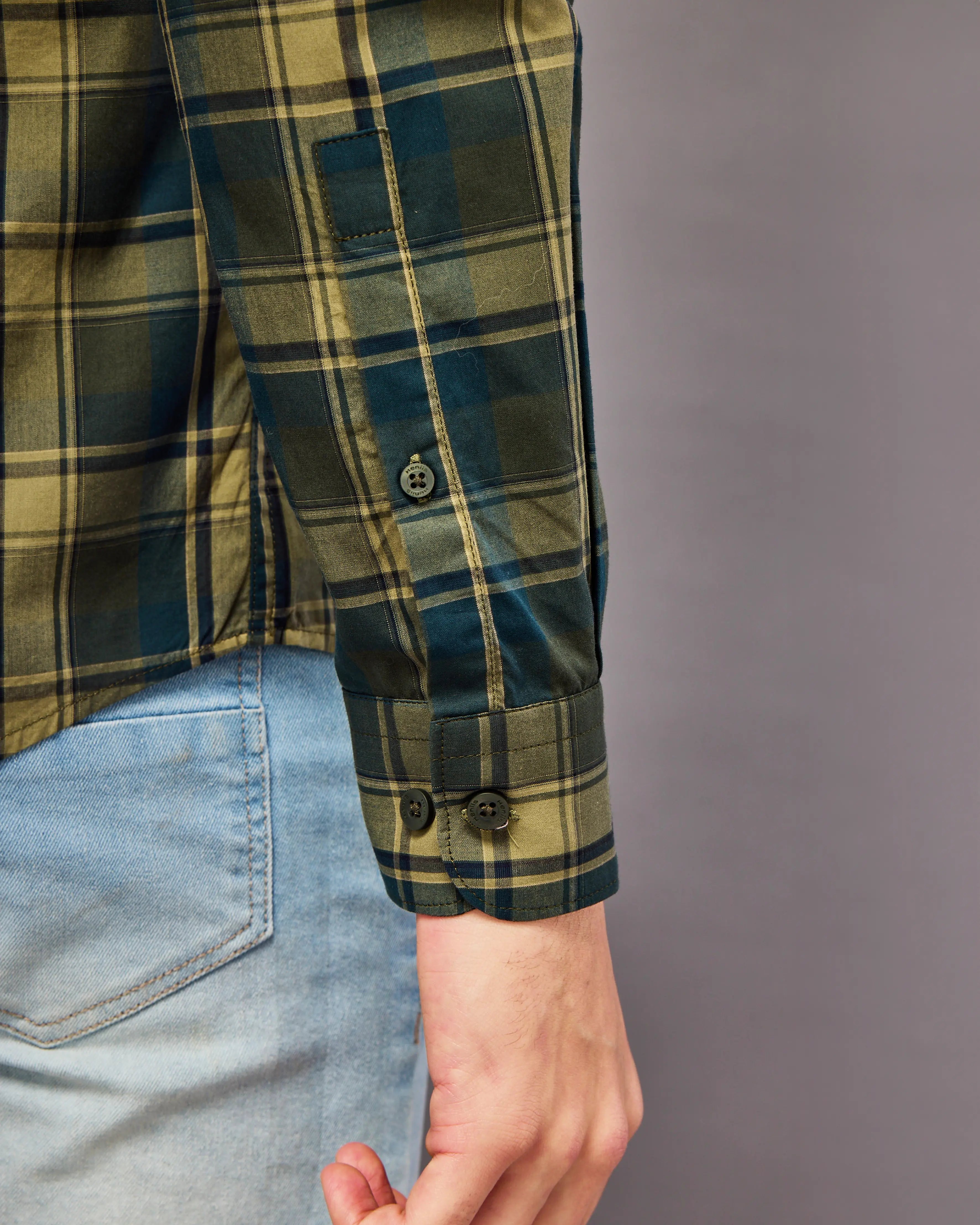 Green And Yellow Tartan Check Shirt