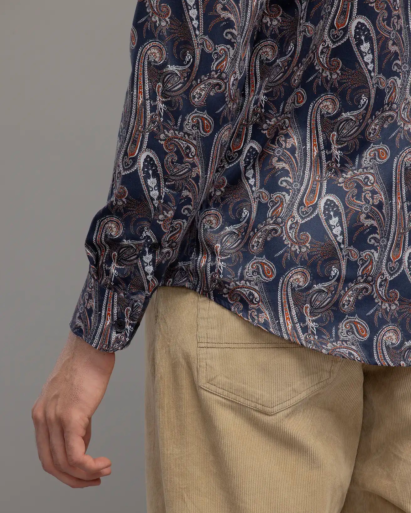 Blue Paisley Print Shirt