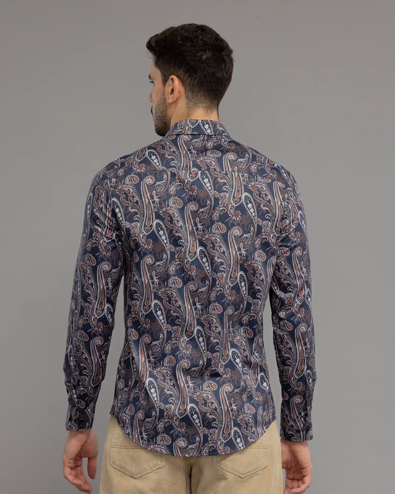 Blue Paisley Print Shirt