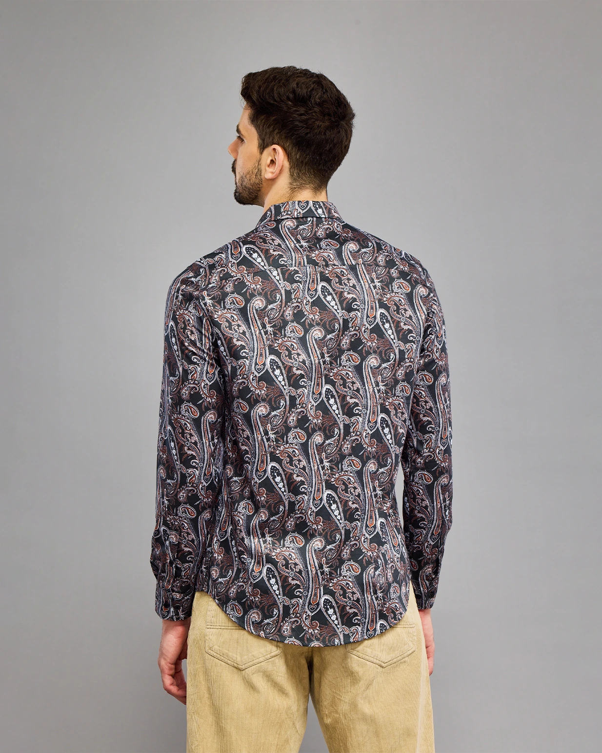Black Paisley Print Shirt