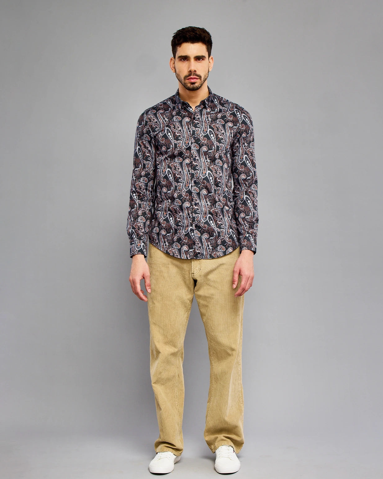 BLACK PAISLEY PRINT SHIRT