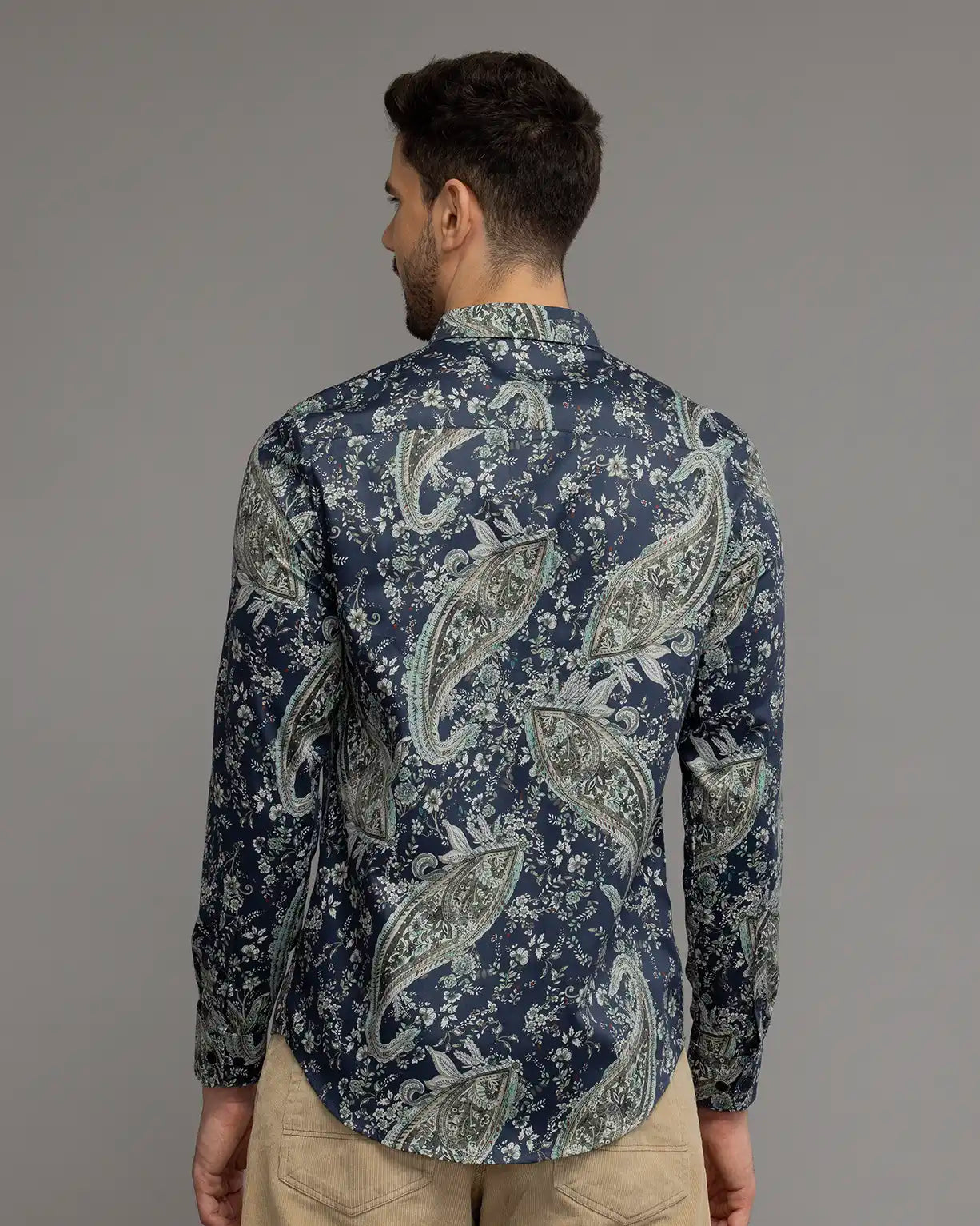 Blue Floral Print Shirt