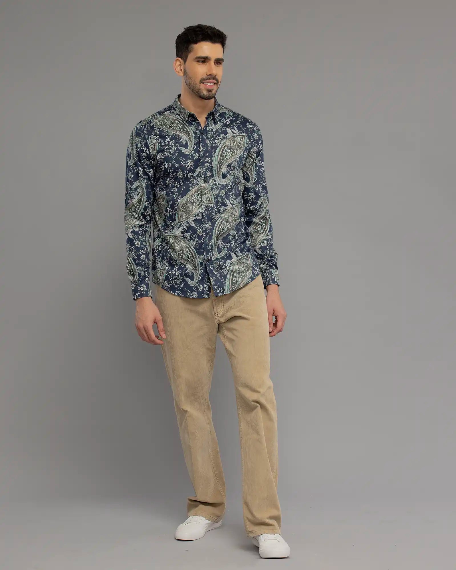 Blue Floral Print Shirt