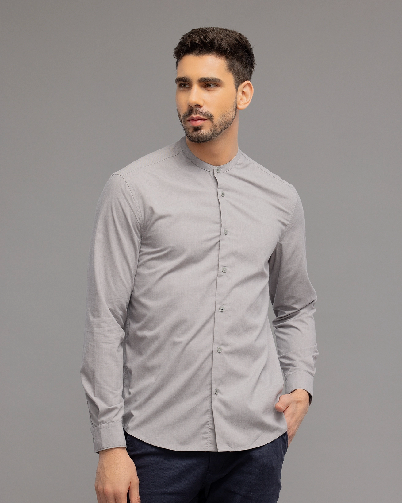Ash Mandarin Collar Shirt