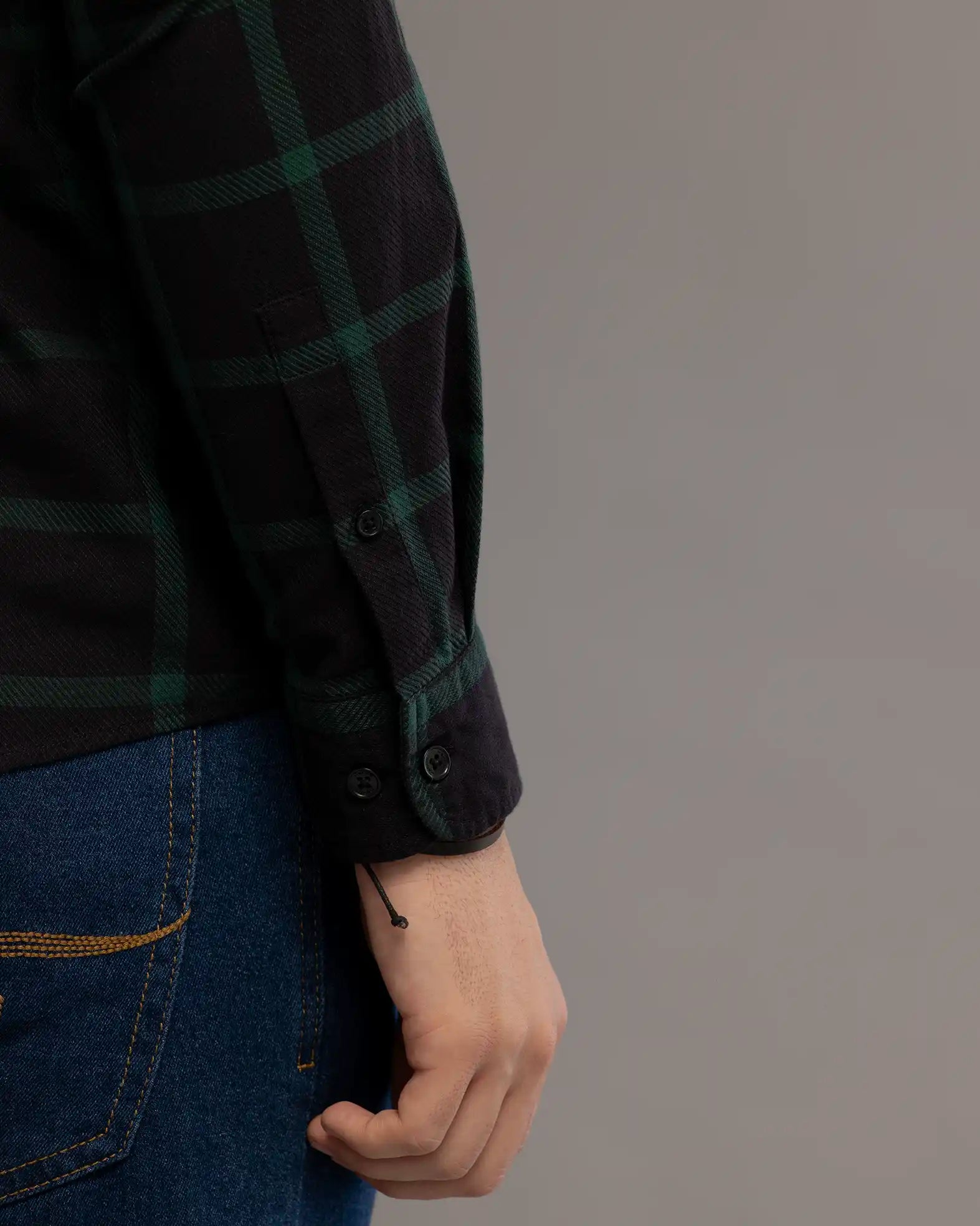 Black And Green Check Shirt