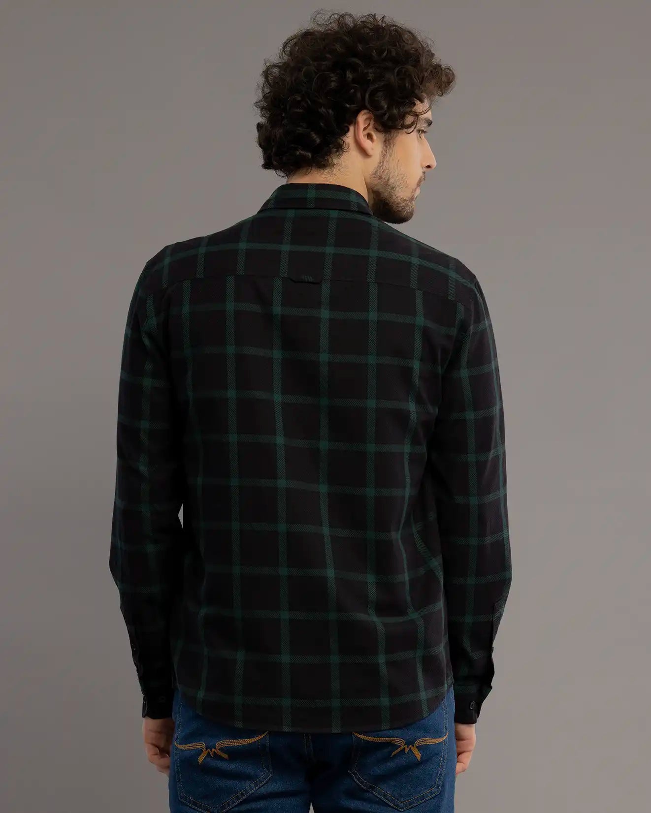 Black And Green Check Shirt