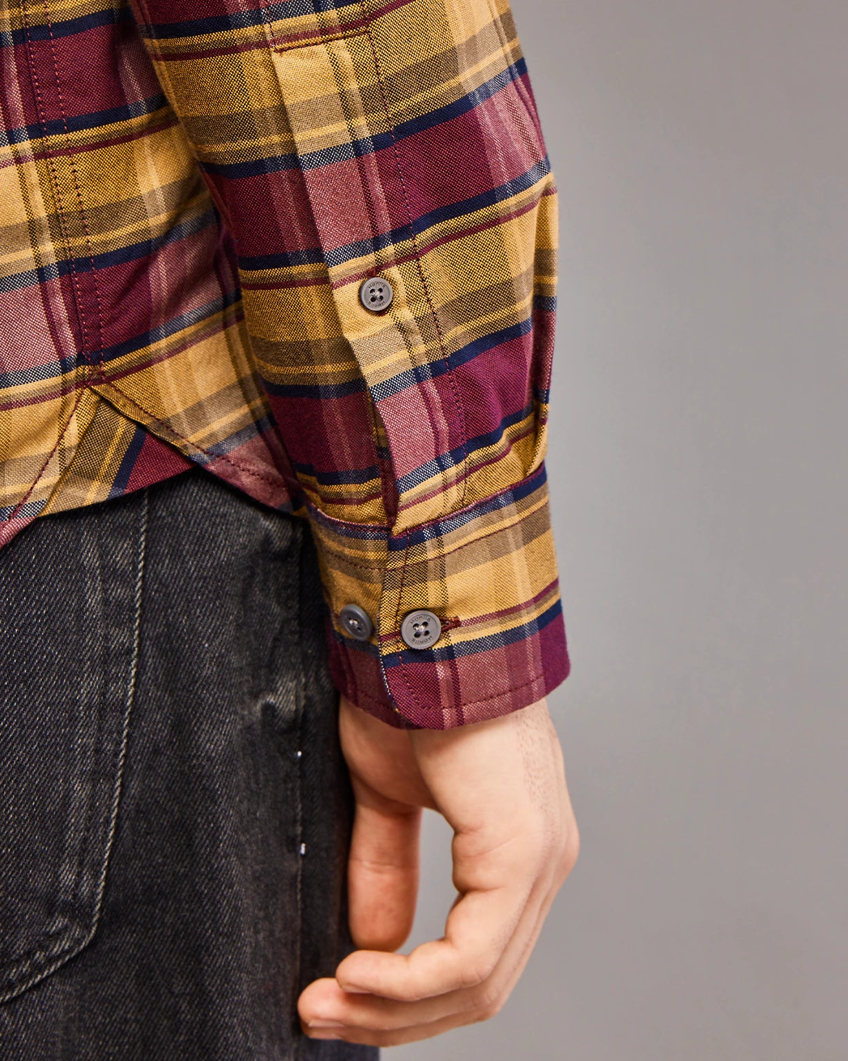 Maroon Plaid Check Shirt