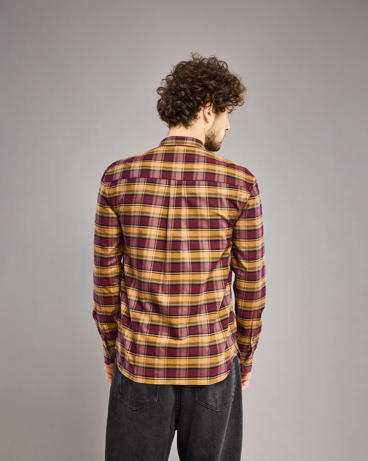 Maroon Plaid Check Shirt