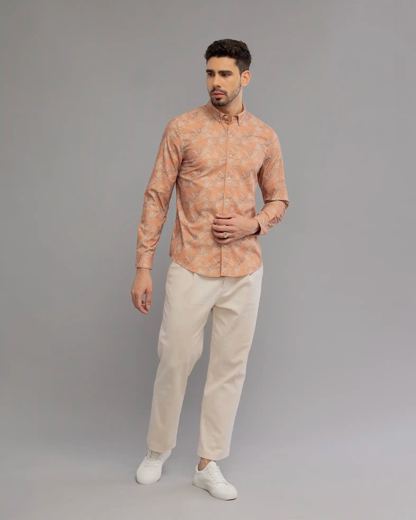 Pale Orange Digi Print Shirt