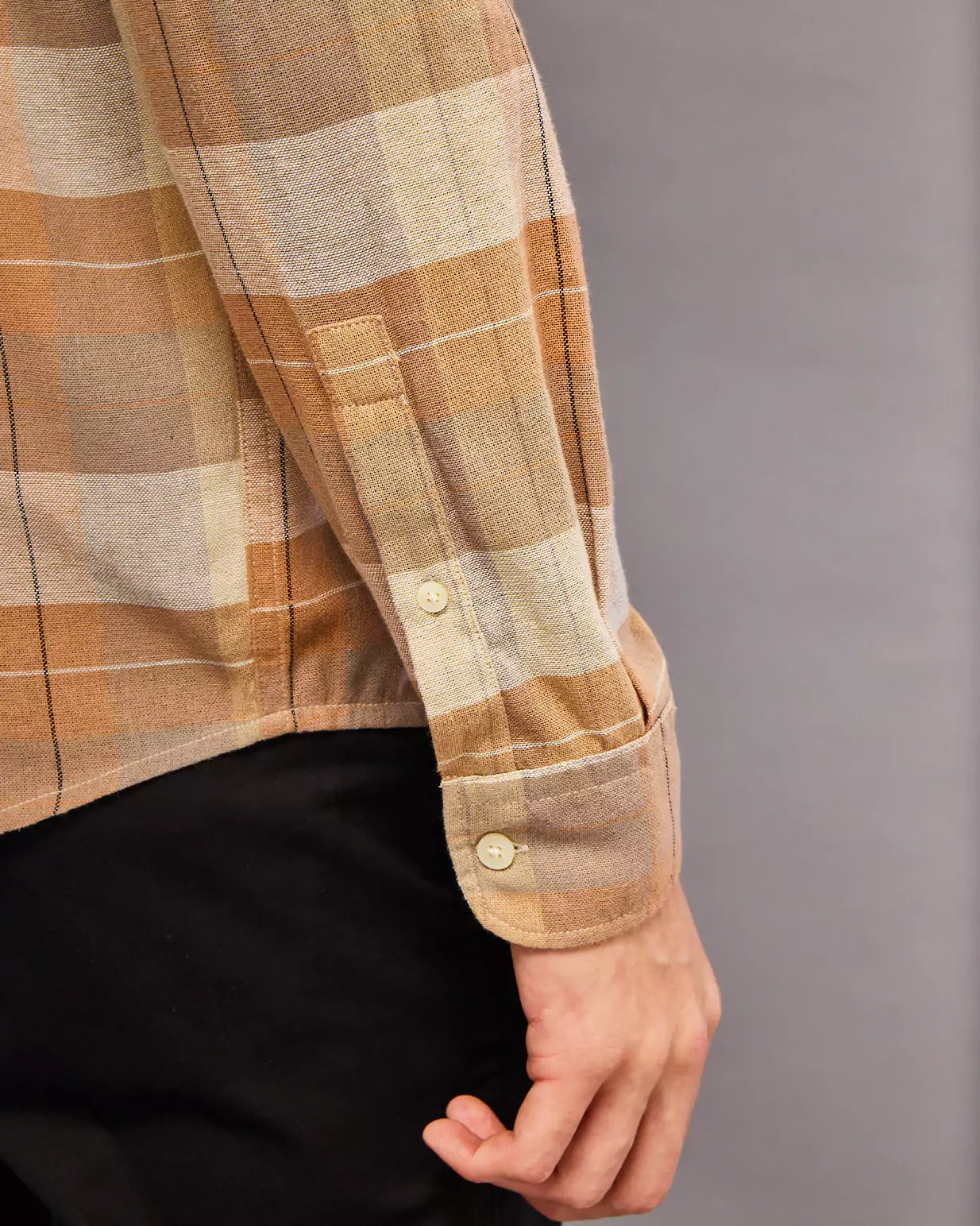 Light Orange Box Check Shirt