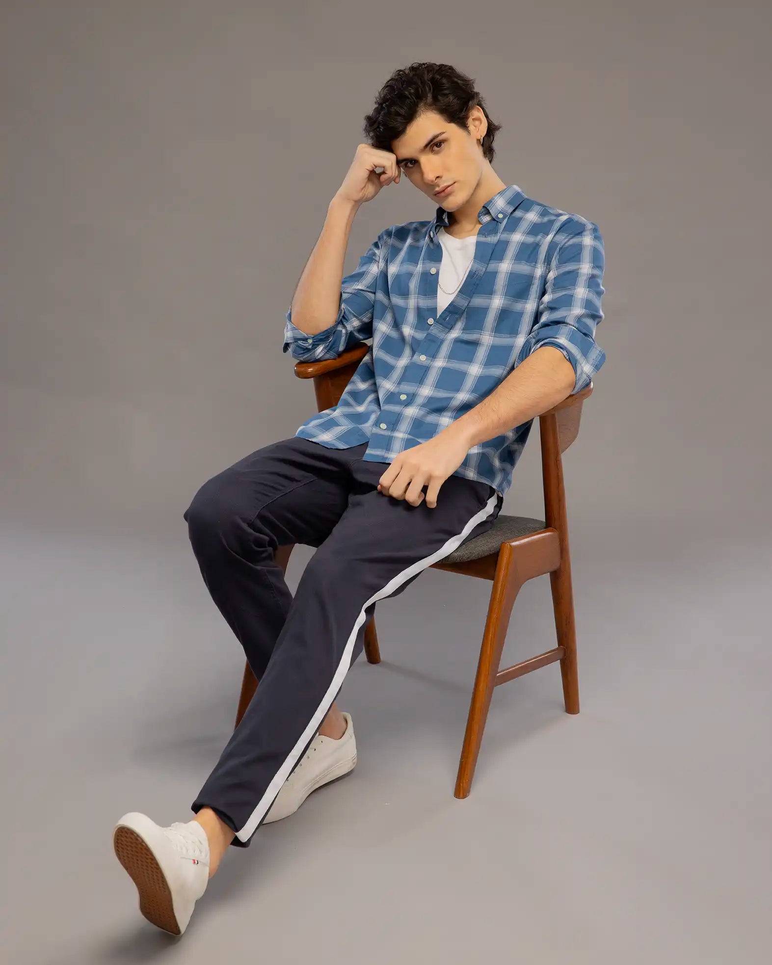 Fine Blue Check Shirt