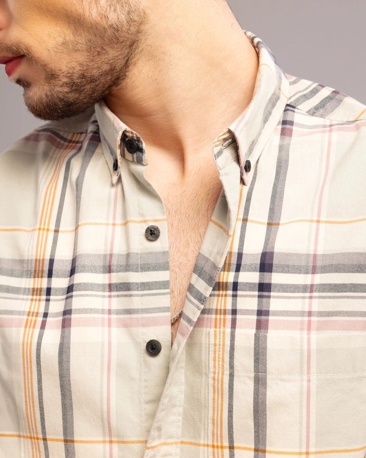 Light Yellow Check Shirt