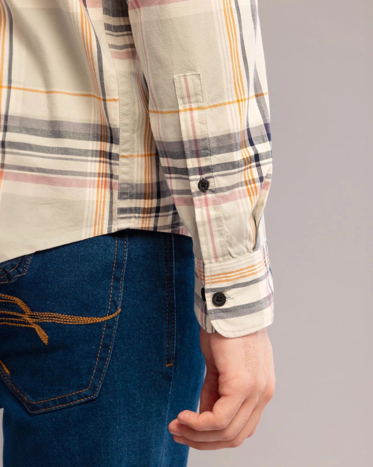 LIGHT YELLOW CHECK SHIRT