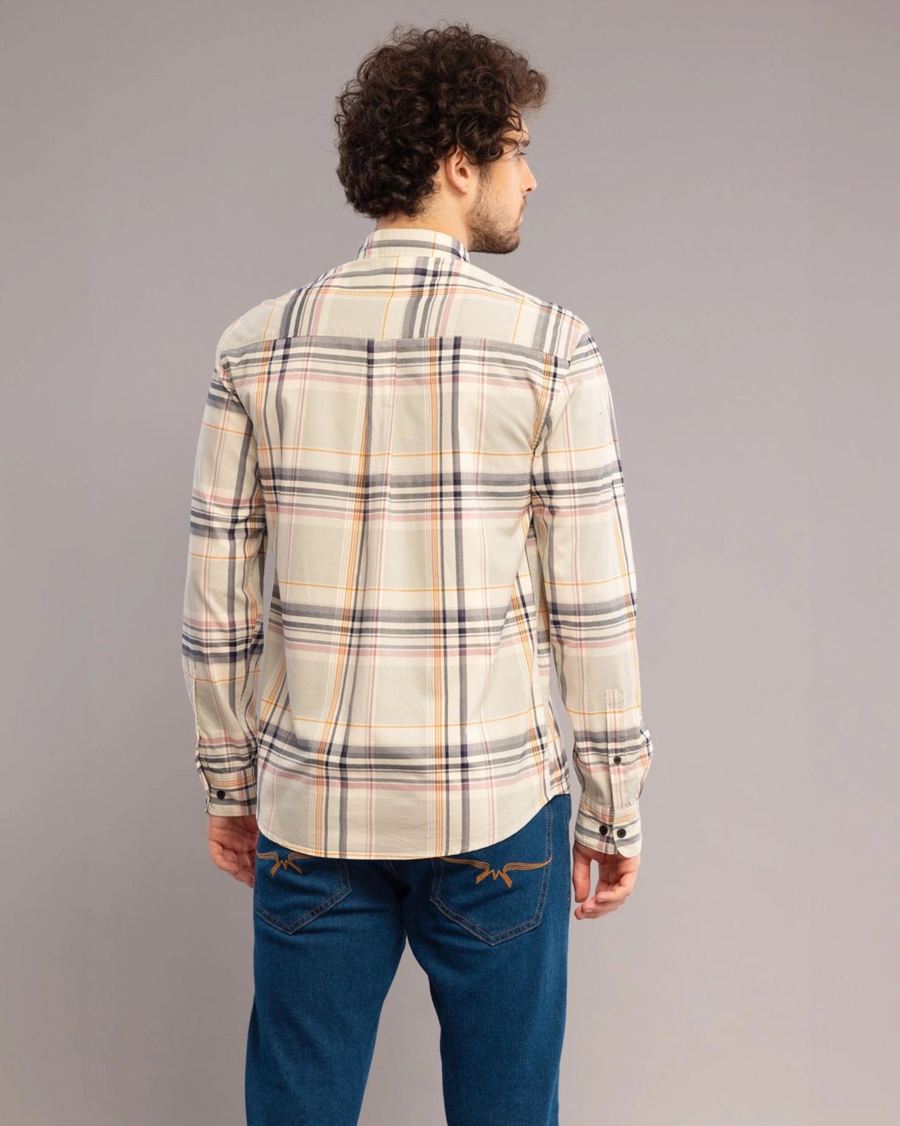 LIGHT YELLOW CHECK SHIRT