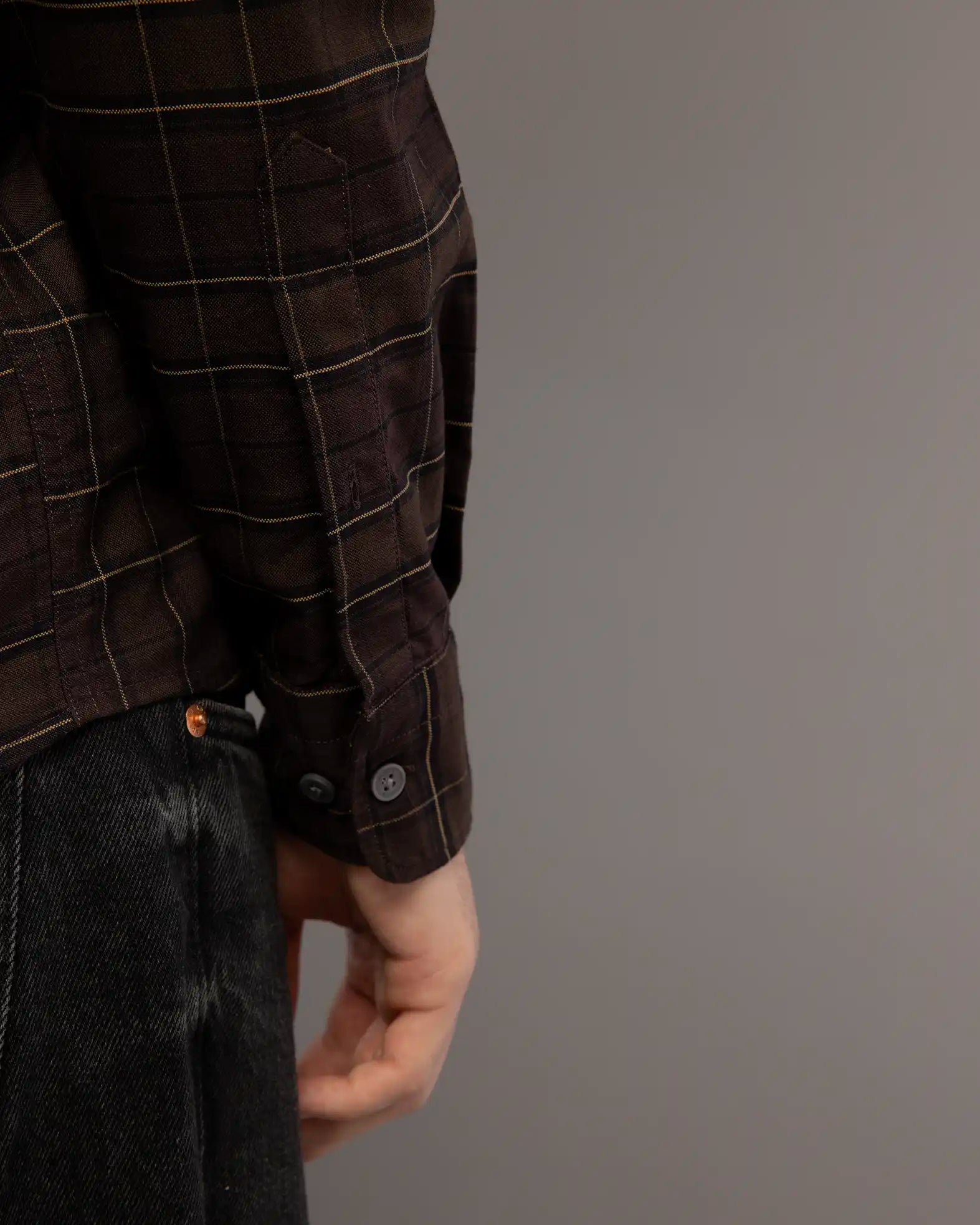 Dark Brown Check Shirt