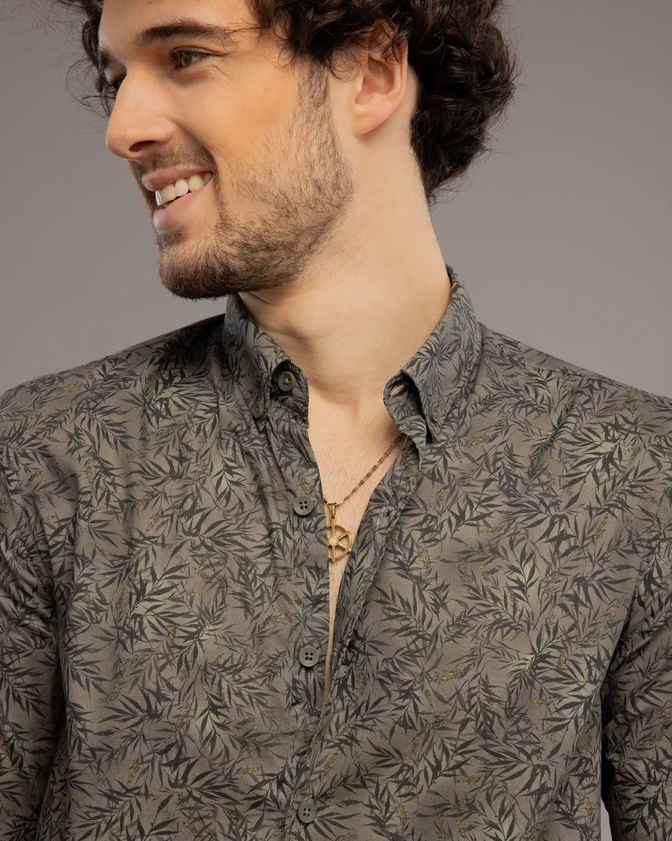 Artichoke Green Digi Print Shirt