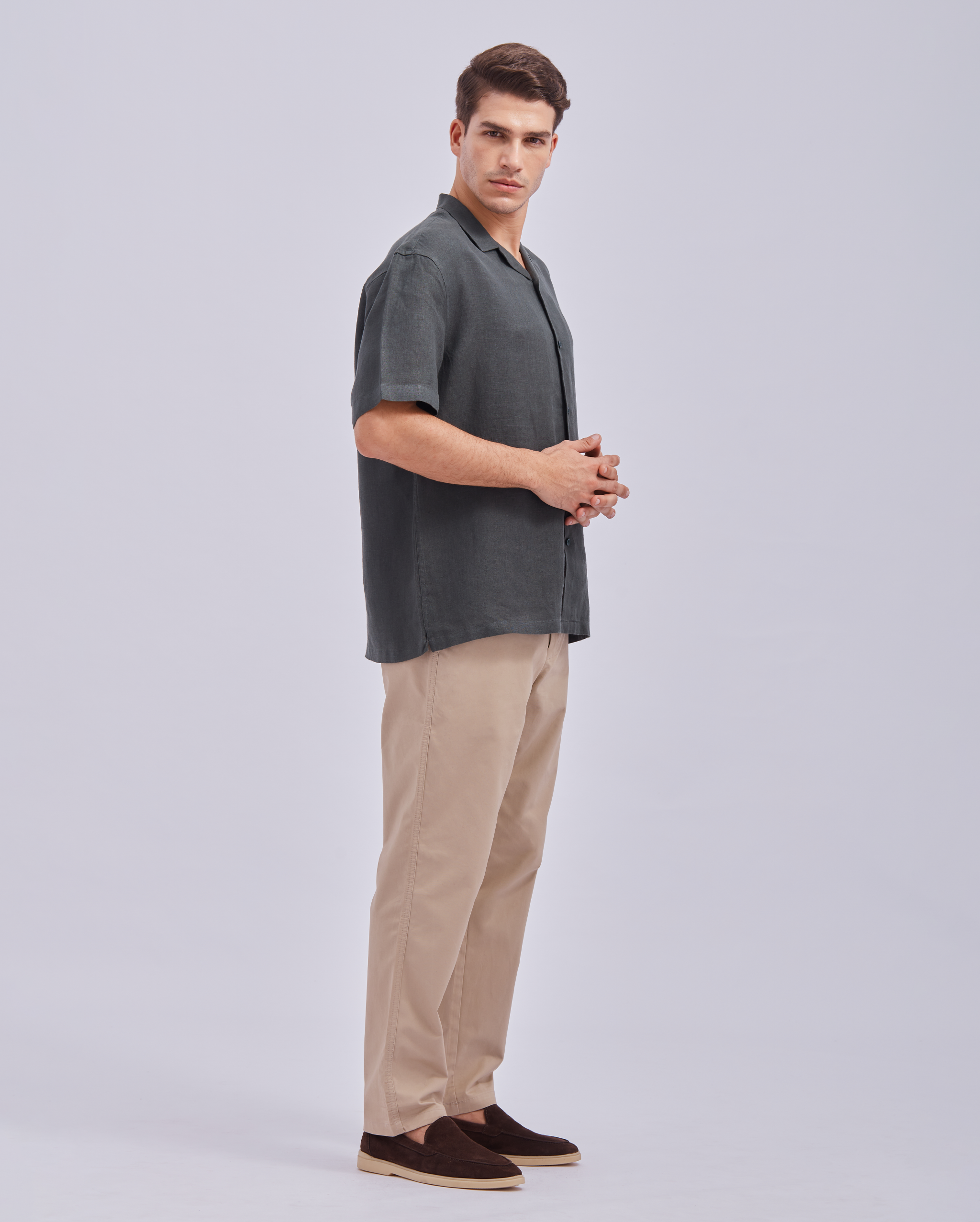 Charcoal Green Cuban Shirt