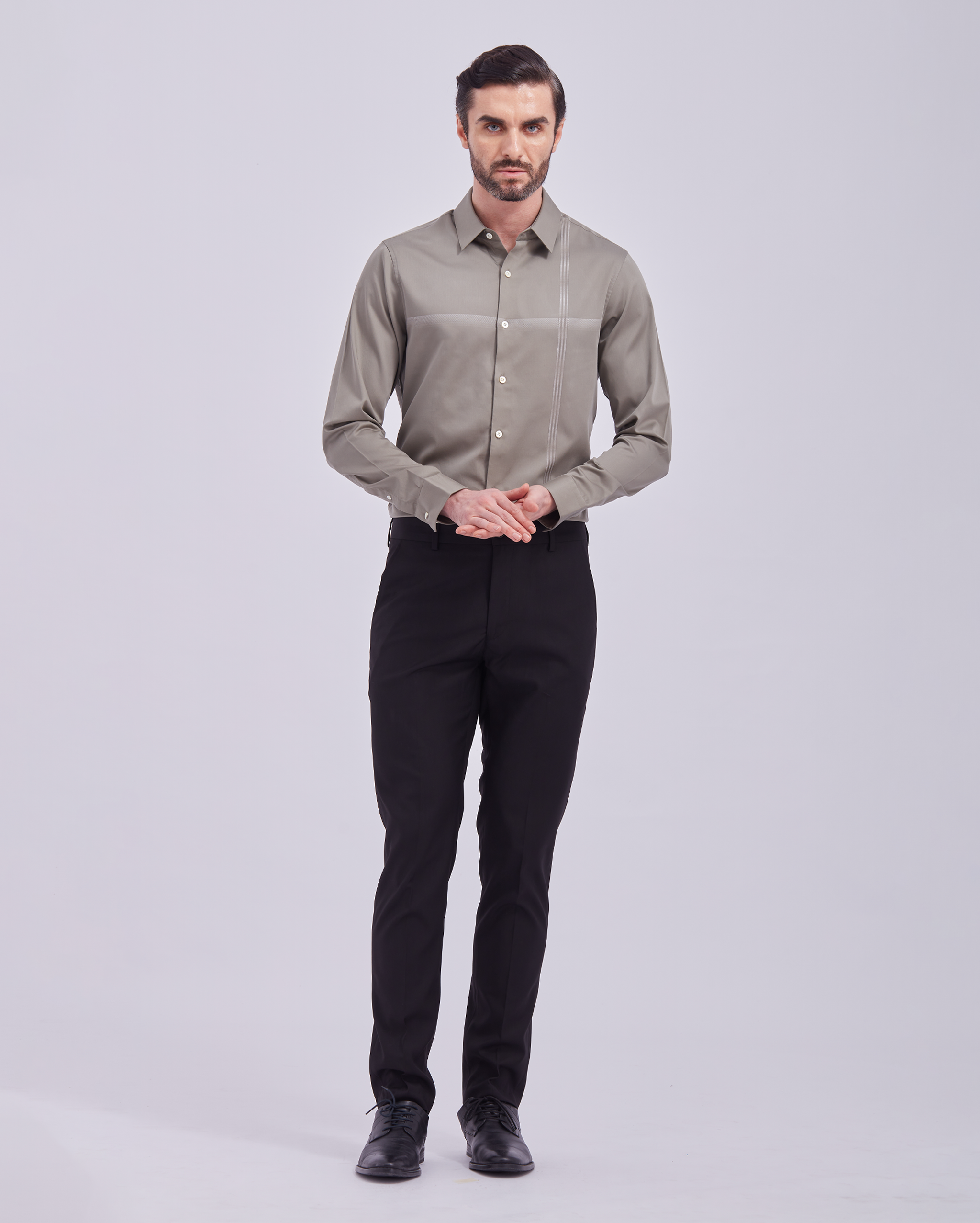 Taupe Giza Panel Shirt