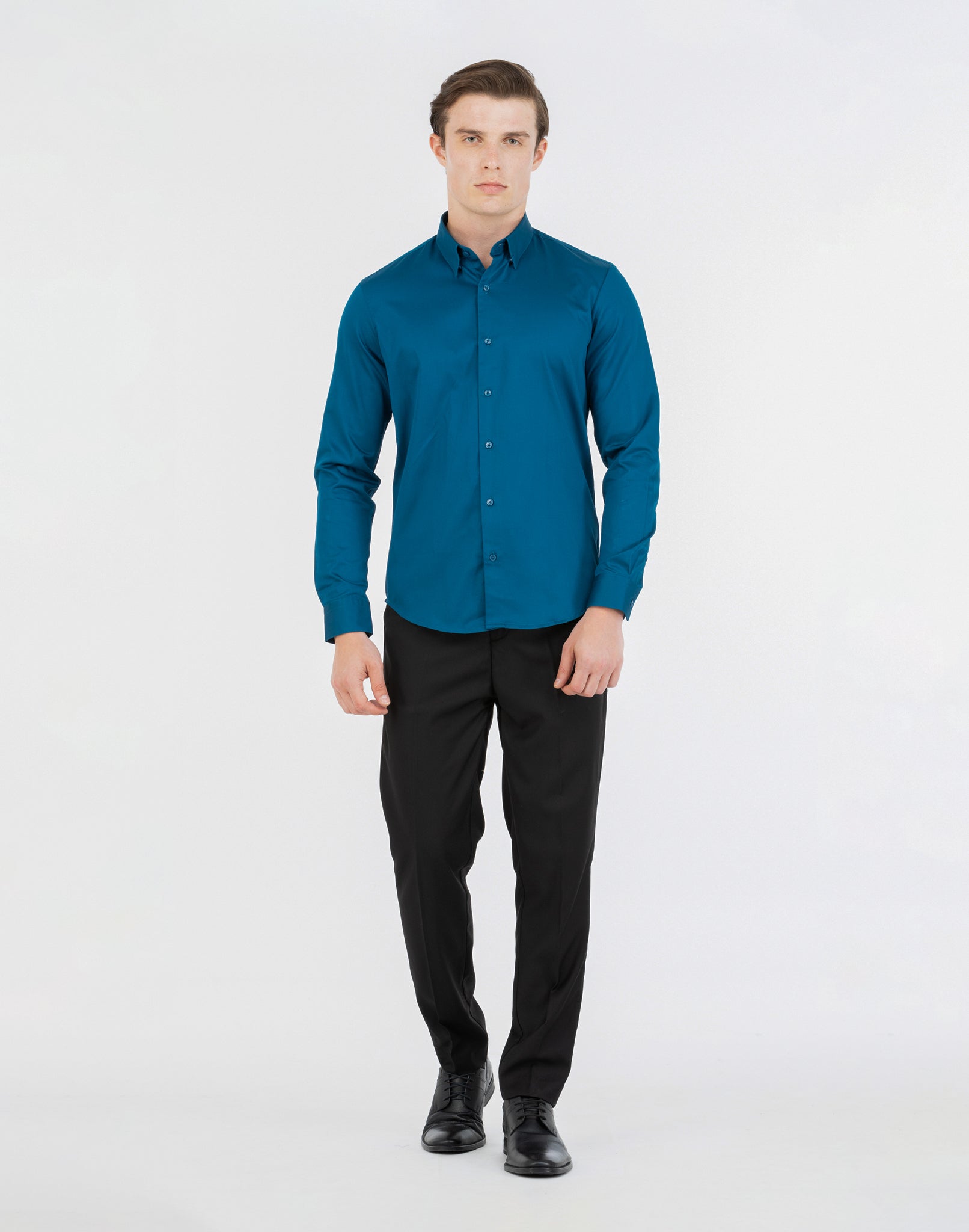 TURTAN BLUE SATIN SHIRT