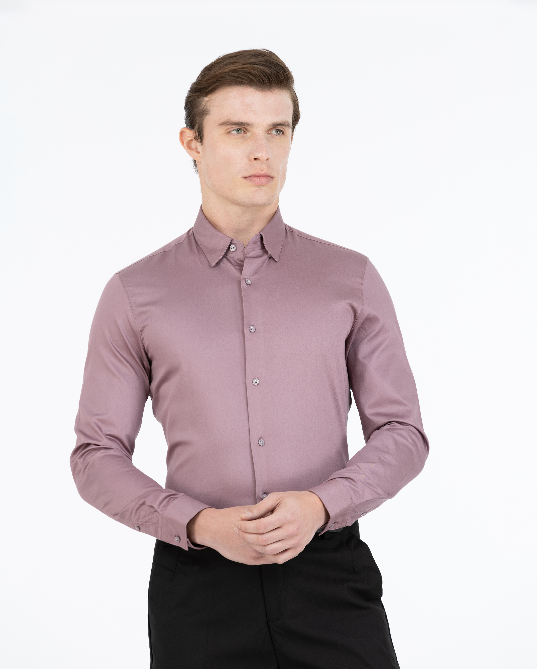 Rose Taupe Satin Shirt