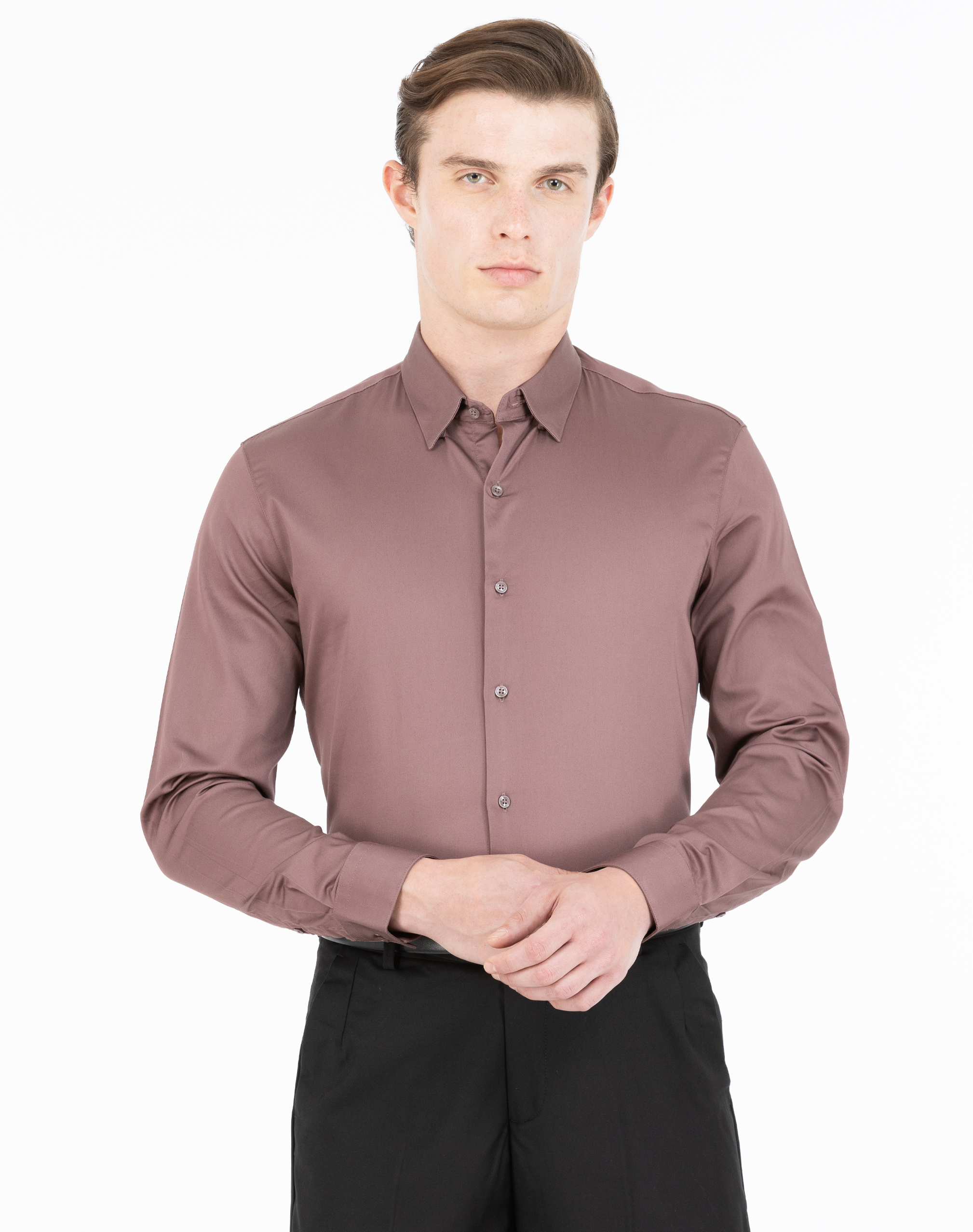 Warm Mocha Satin Shirt