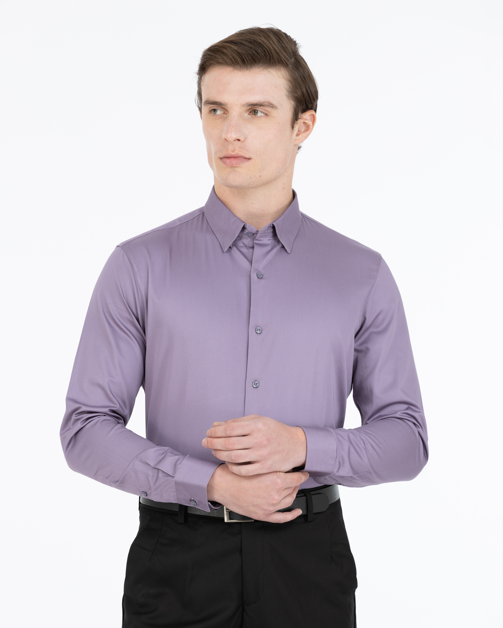 Purple Mauve Satin Shirt