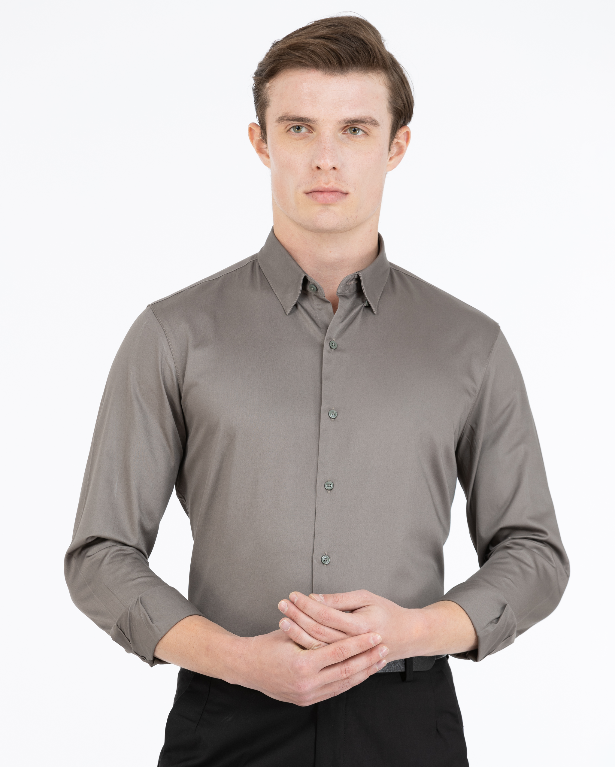Ash Green Satin Shirt