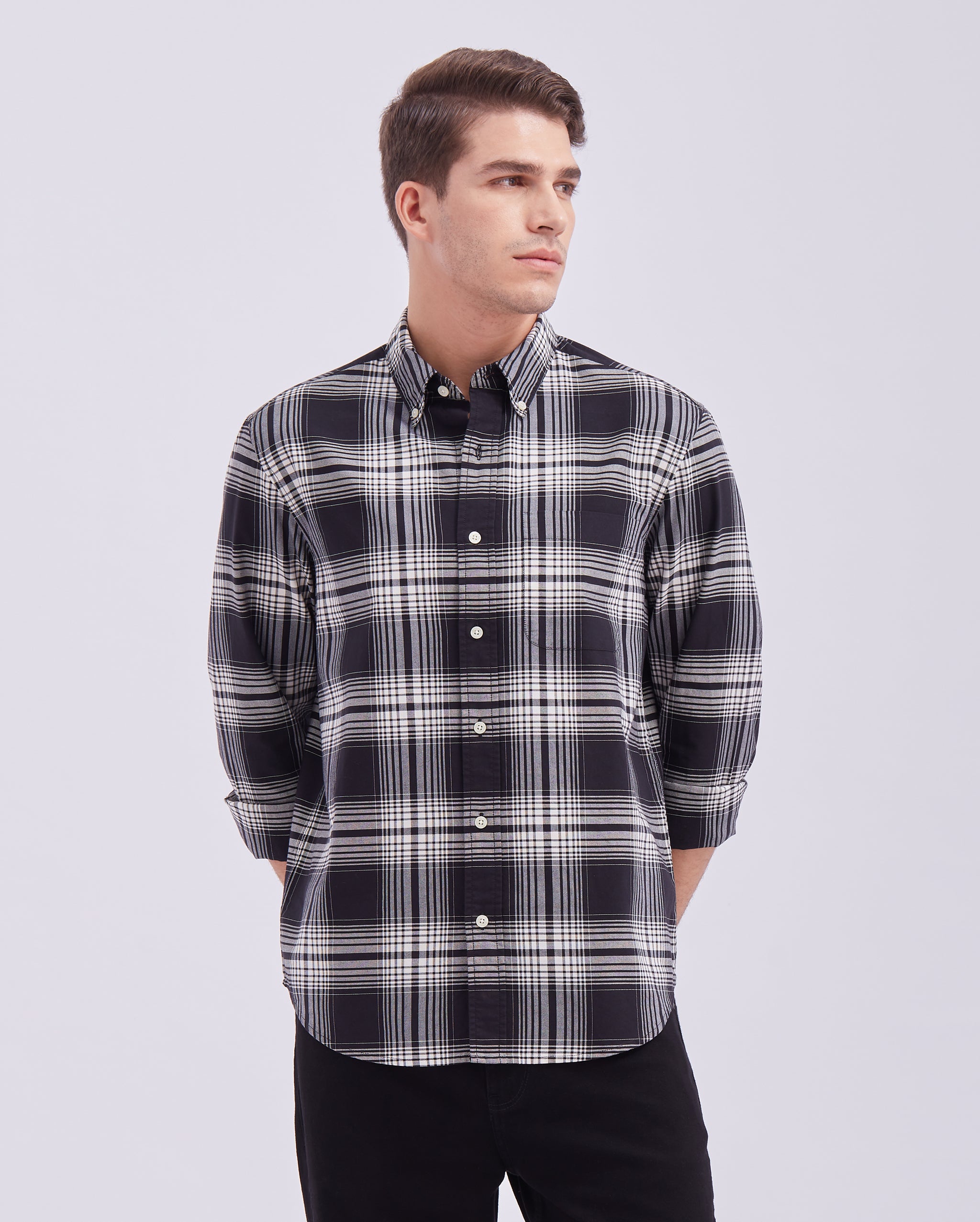 Black And White Check Shirt