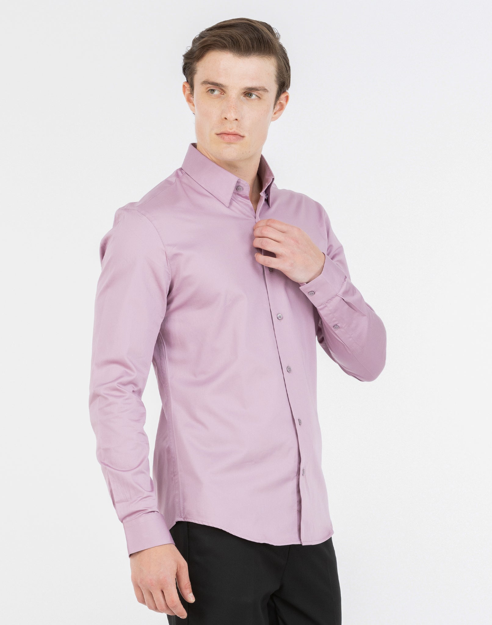 MAUVE SATIN SHIRT