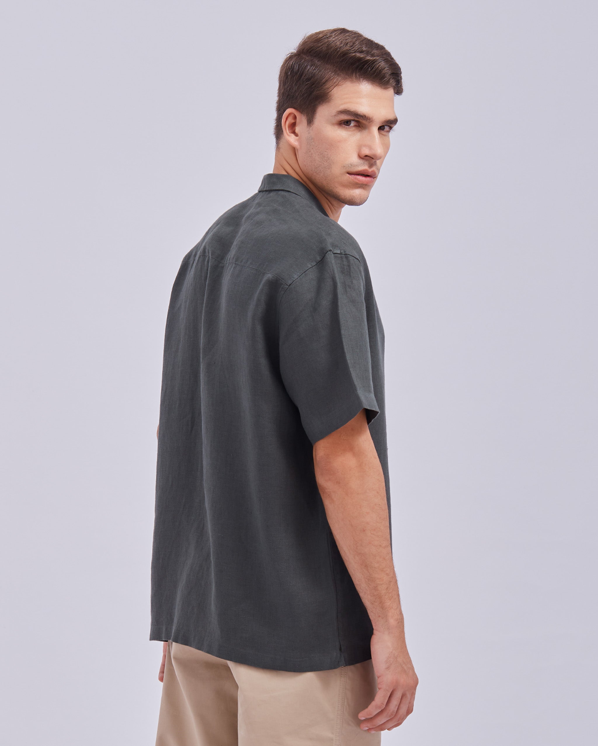 Charcoal Green Cuban Shirt