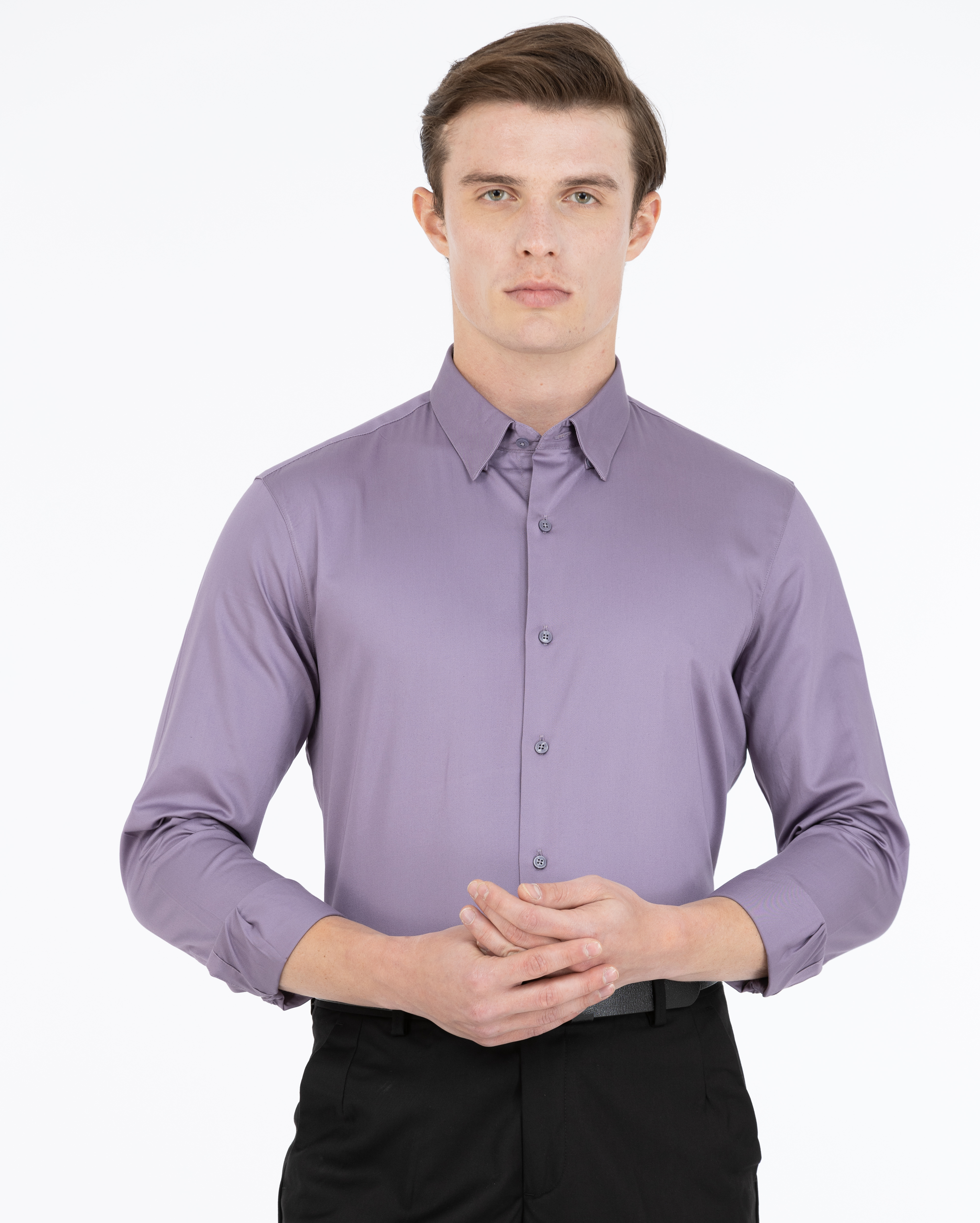 Purple Mauve Satin Shirt