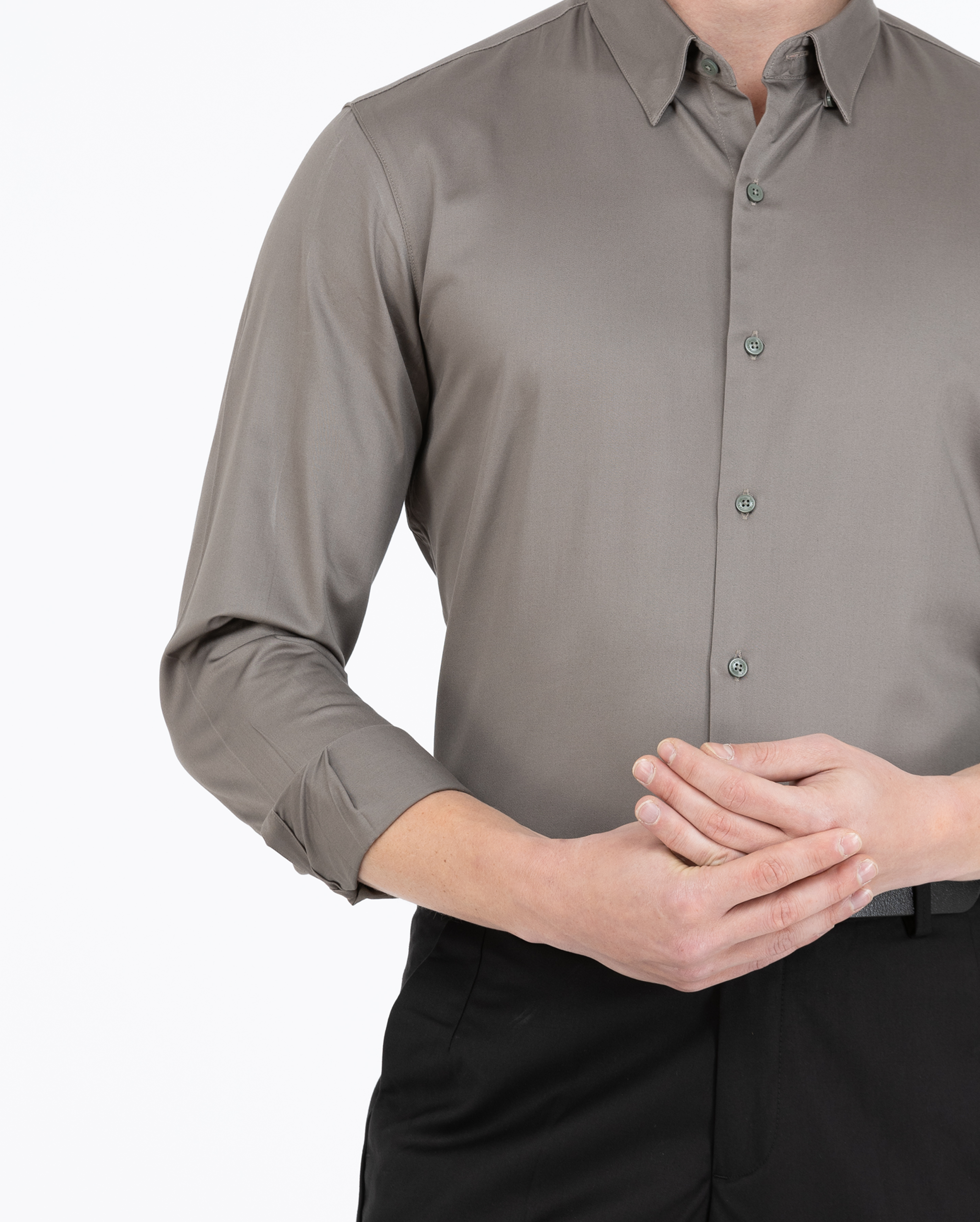 Ash Green Satin Shirt