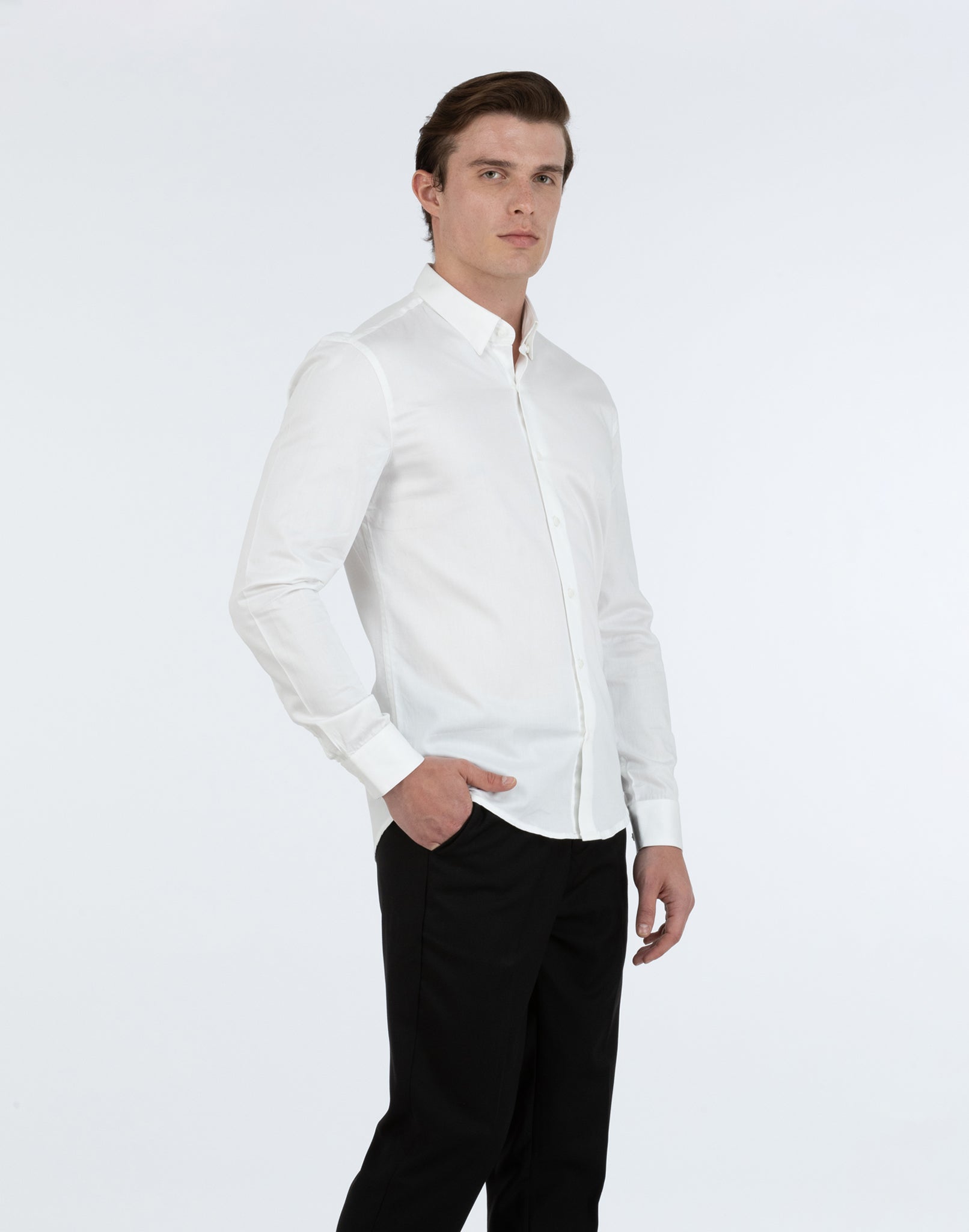WHITE SATIN SHIRT