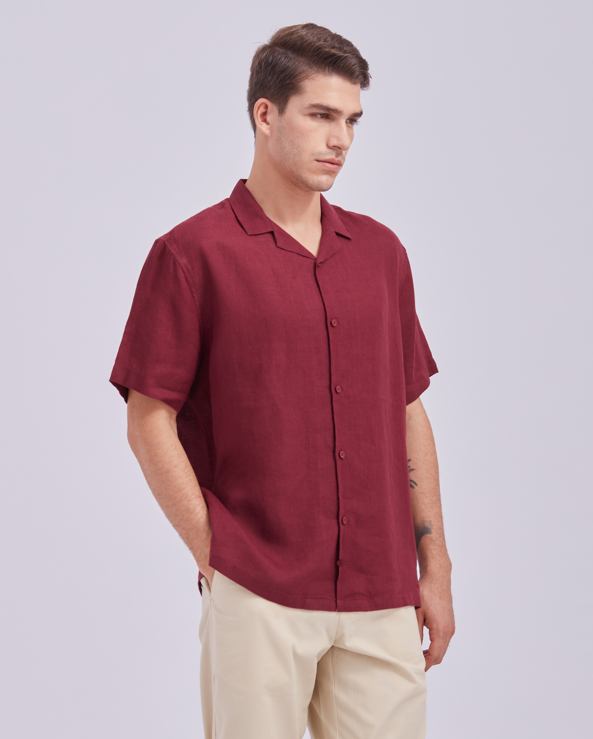 Maroon Cuban Shirt