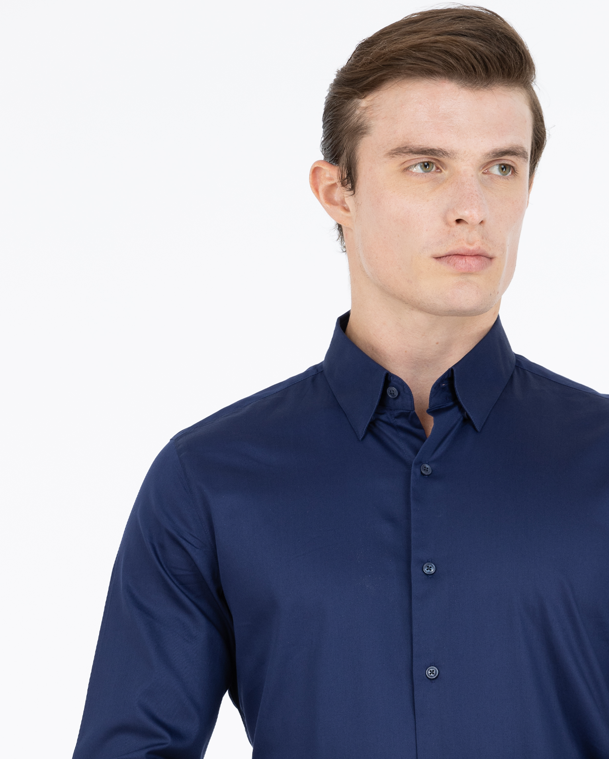 Royal Blue Satin Shirt