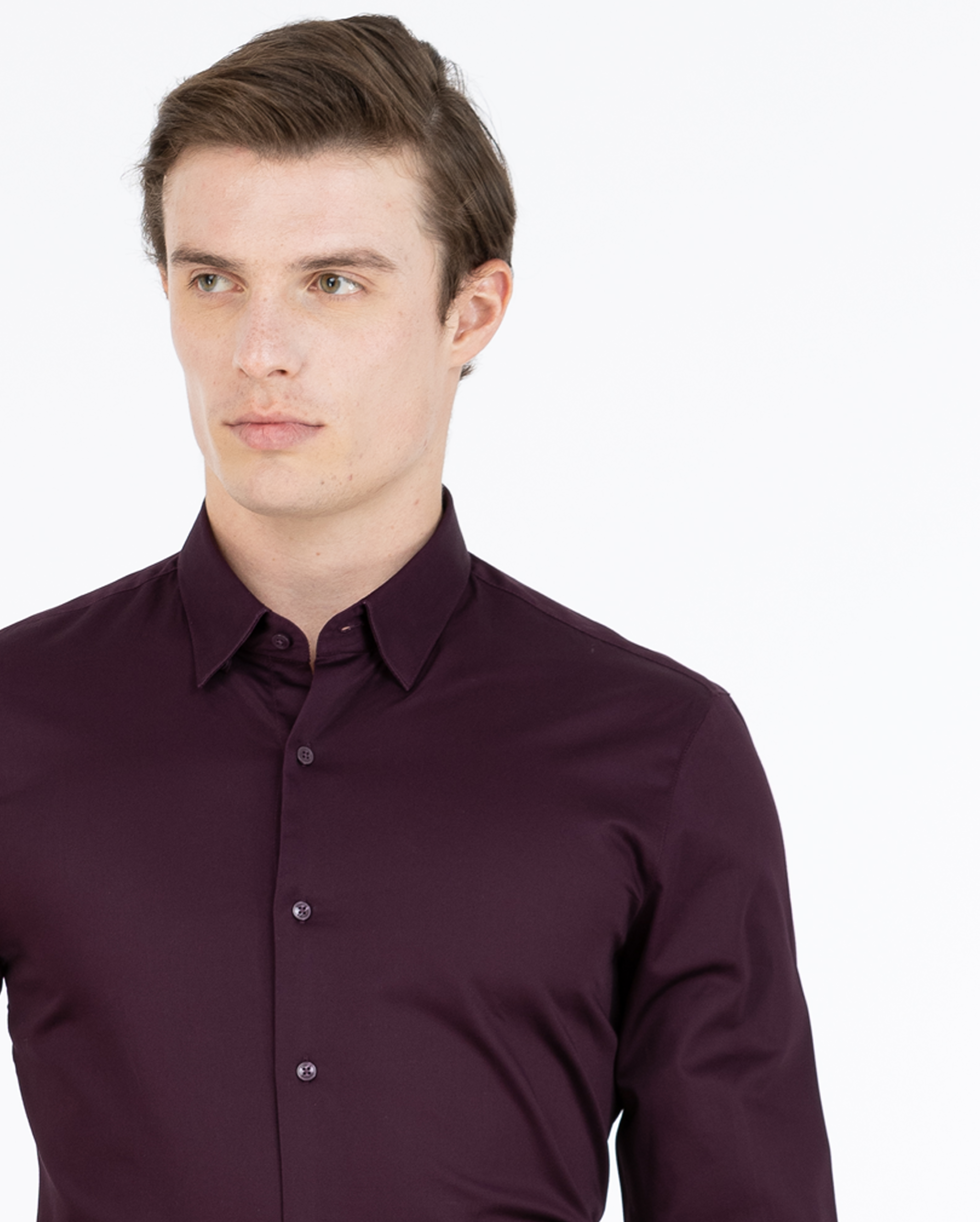 Wine Satin Shirt