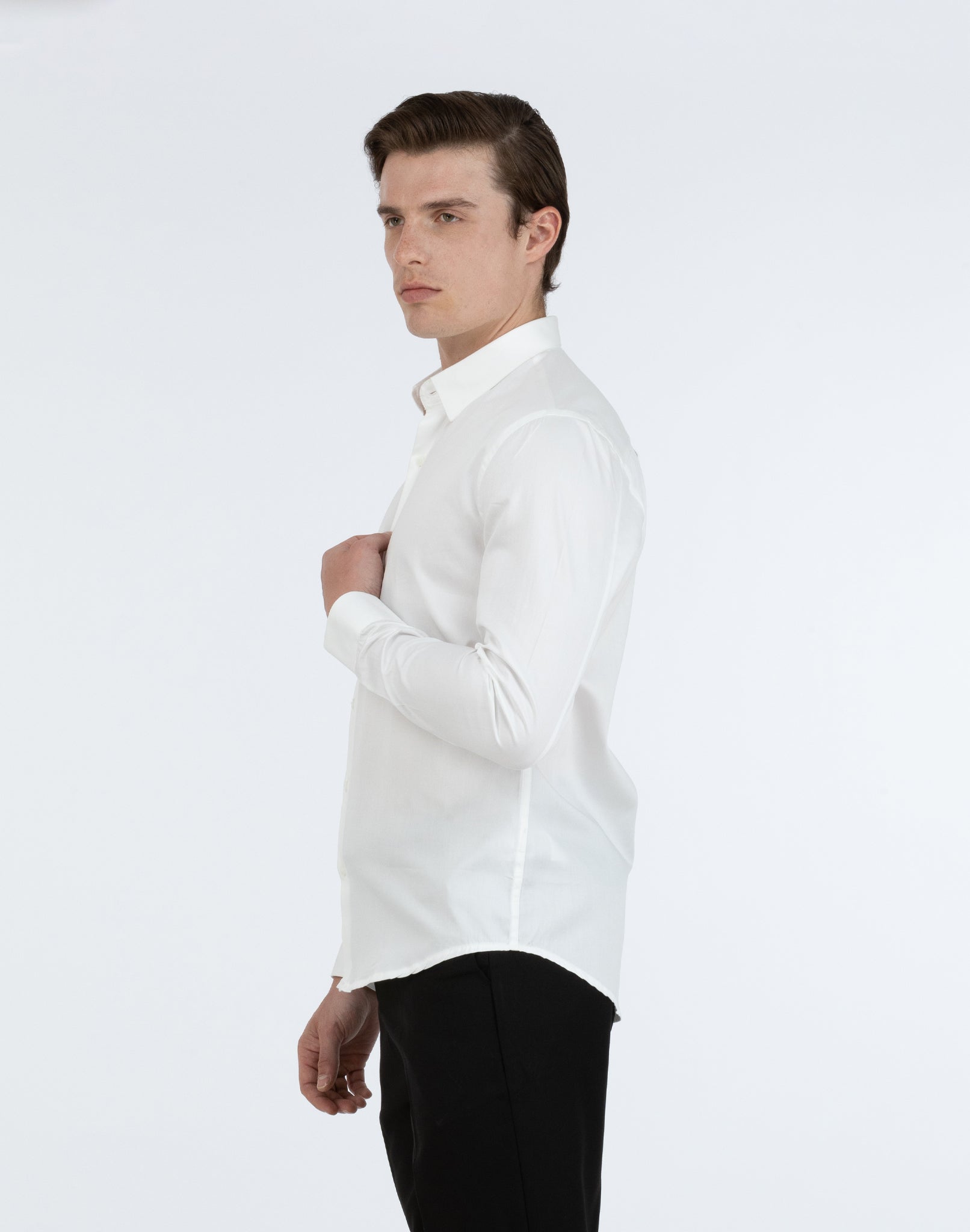 WHITE SATIN SHIRT