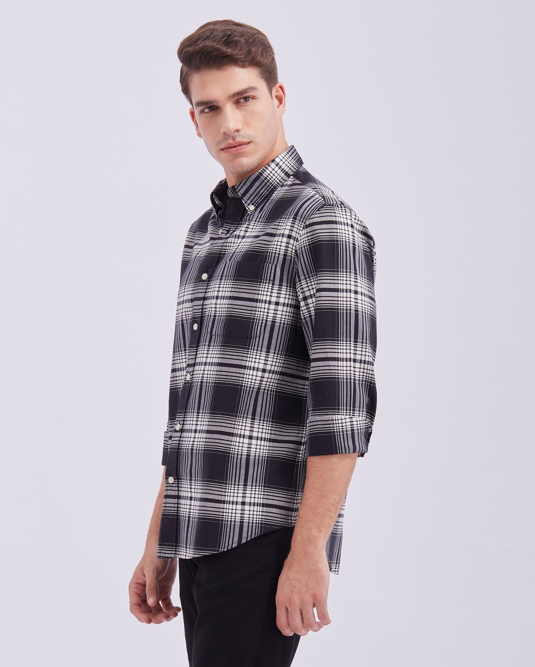 Black And White Check Shirt