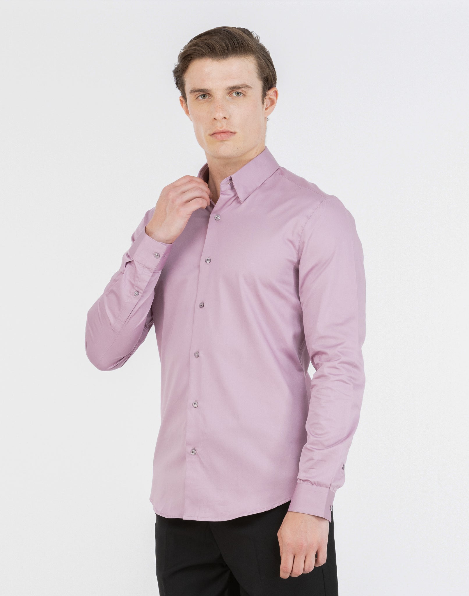 MAUVE SATIN SHIRT