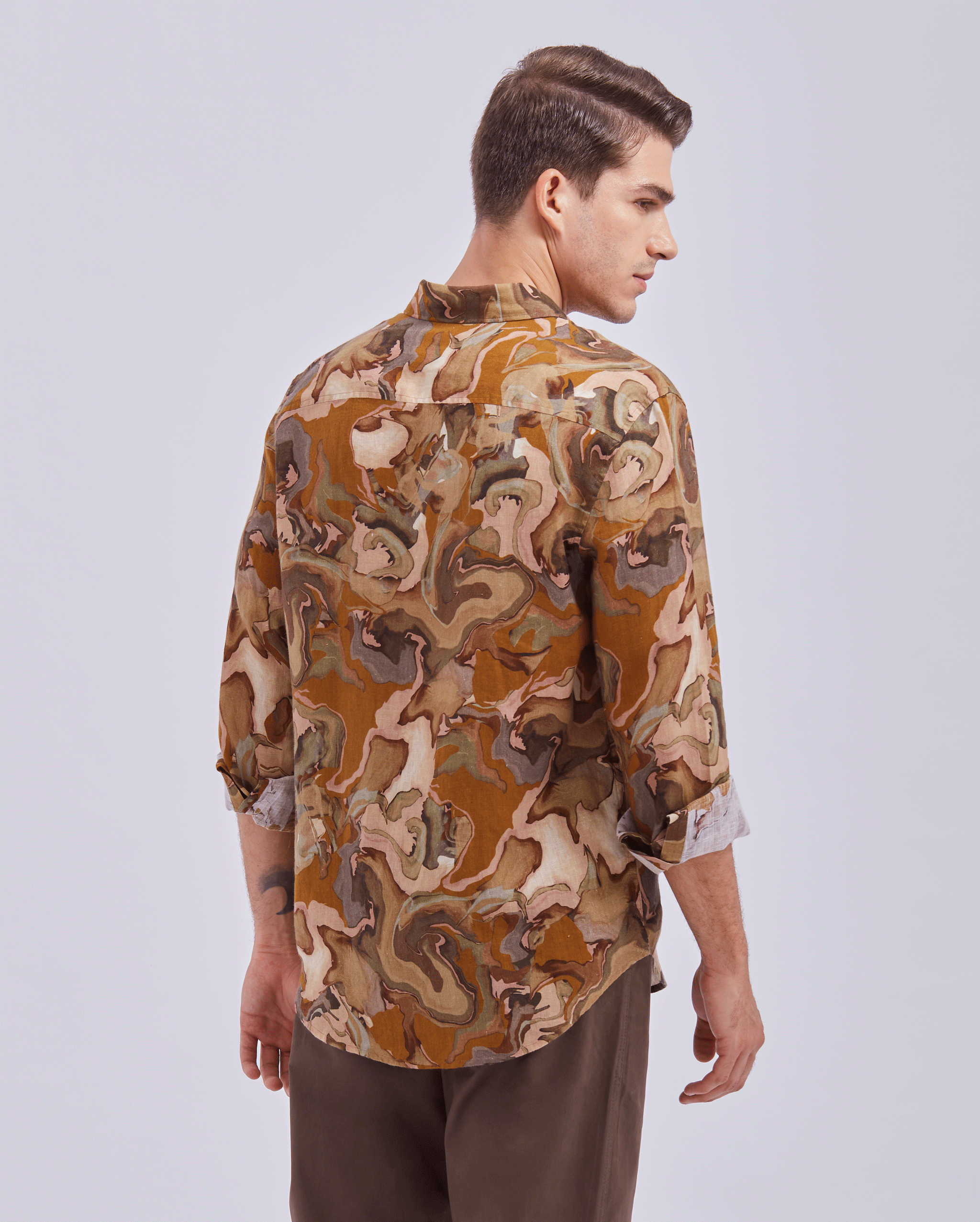 Linen Abstract Print Shirt