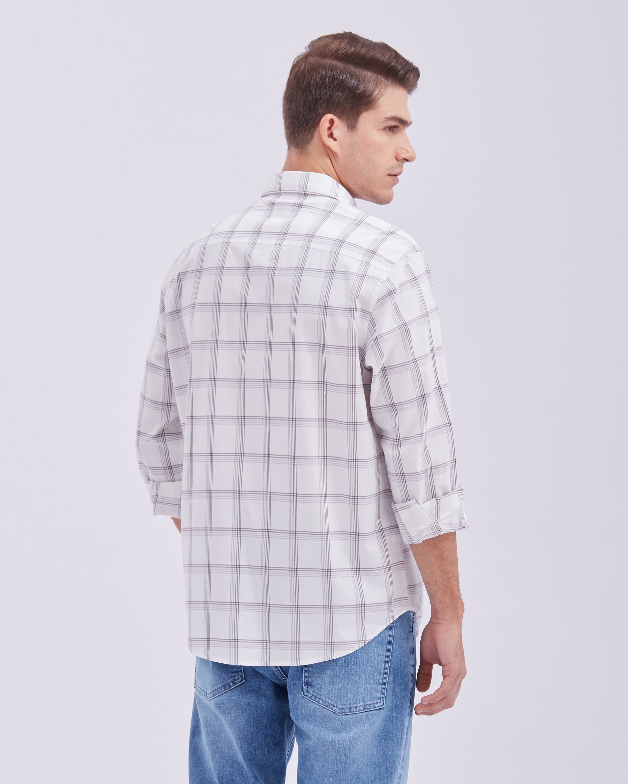 White And Grey Check Shirt