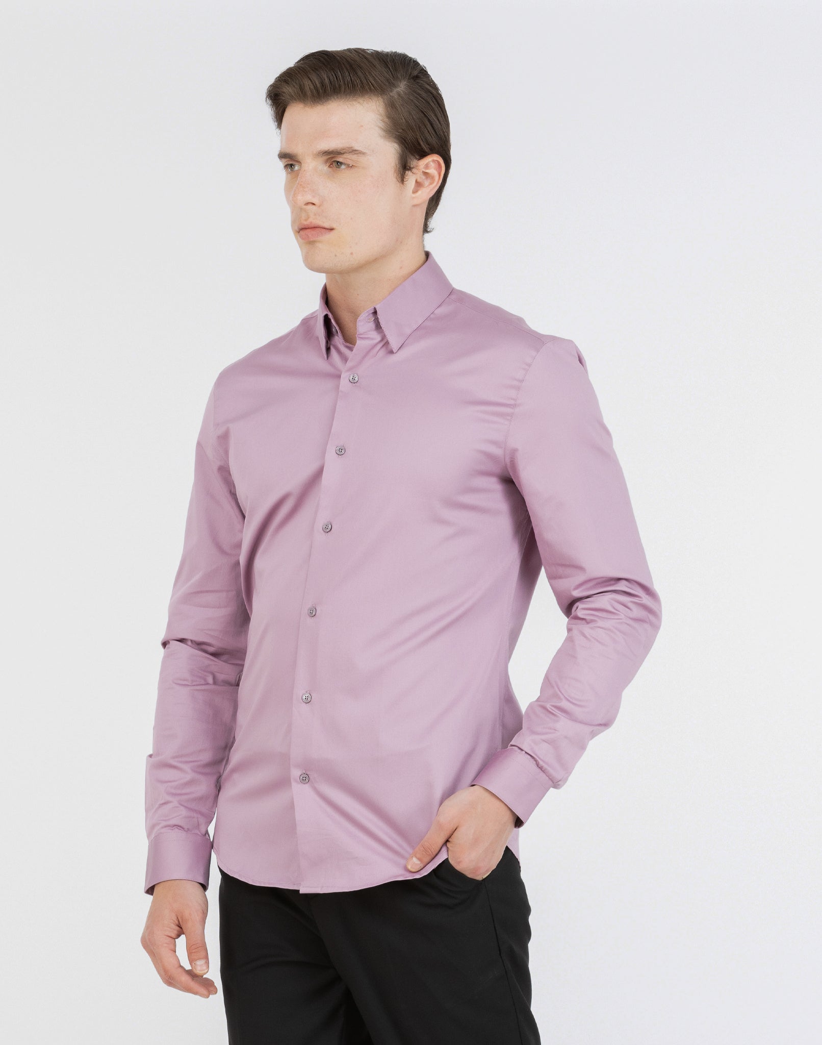 MAUVE SATIN SHIRT