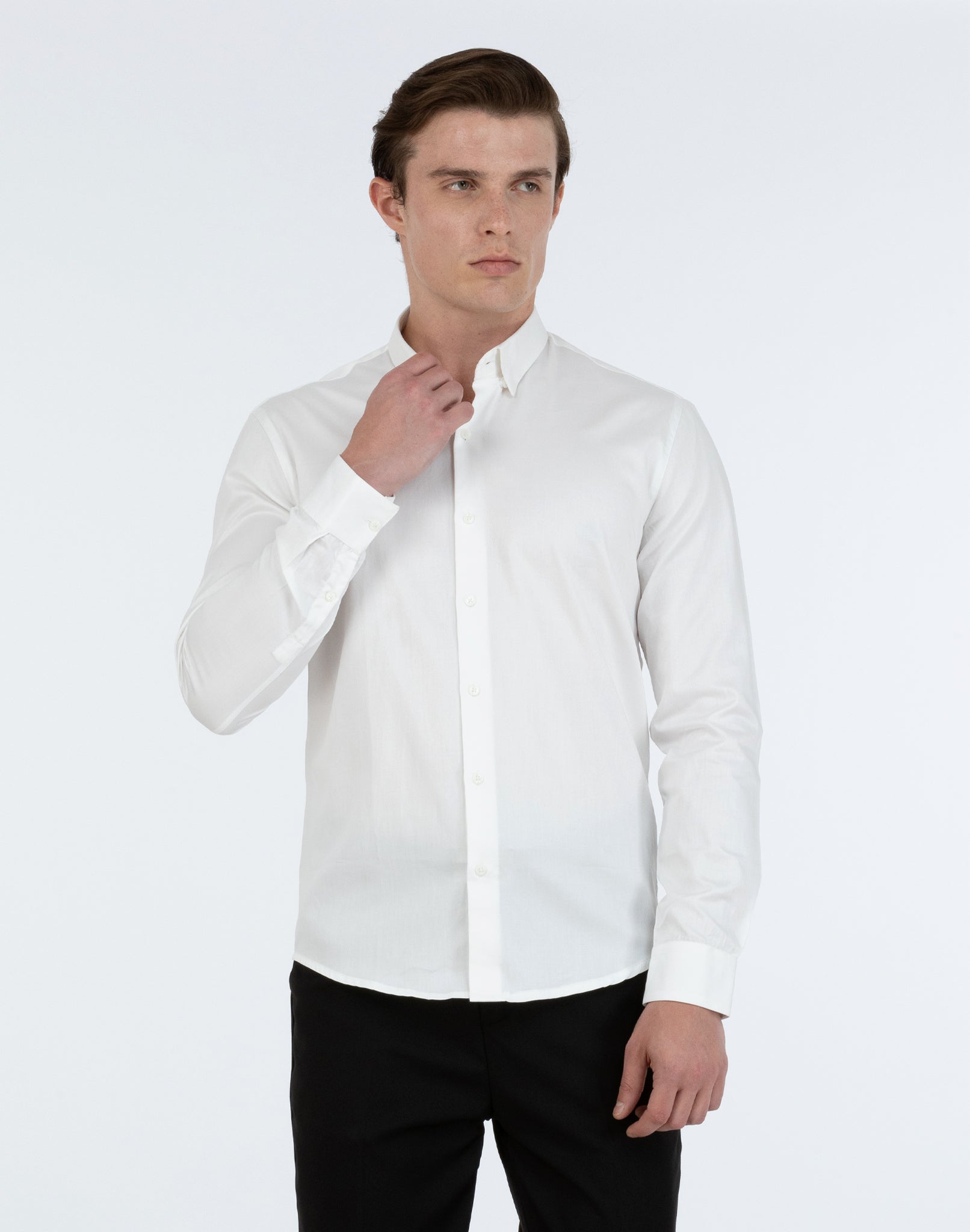 WHITE SATIN SHIRT