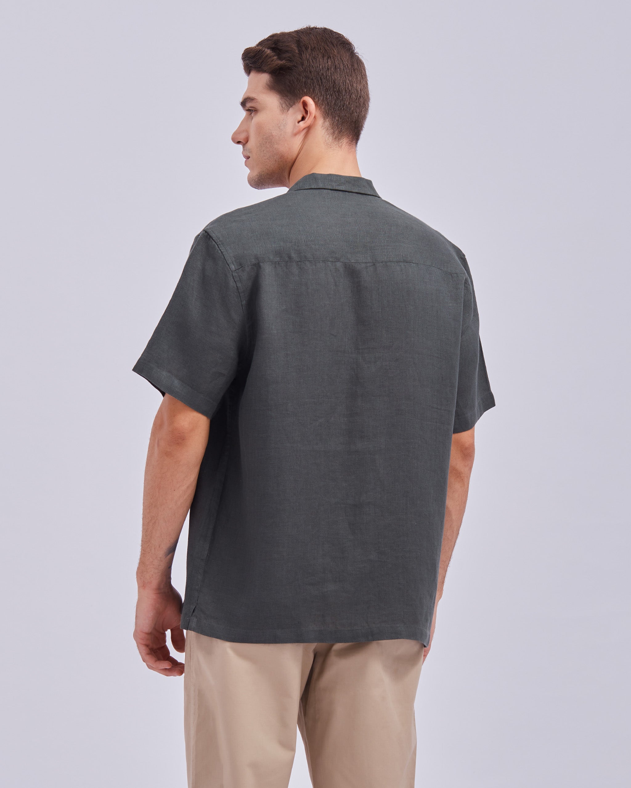 Charcoal Green Cuban Shirt