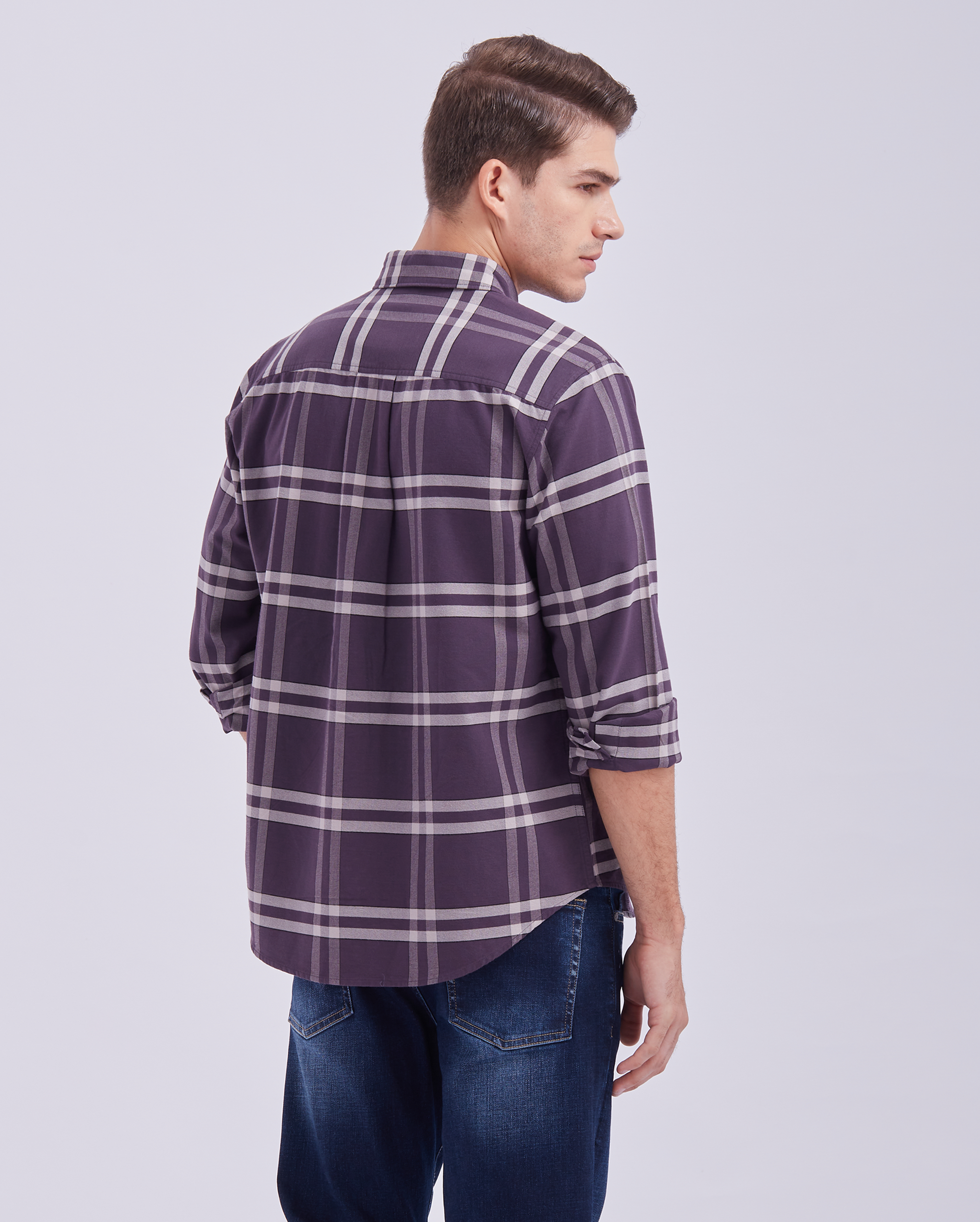 Violet And White Check Shirt