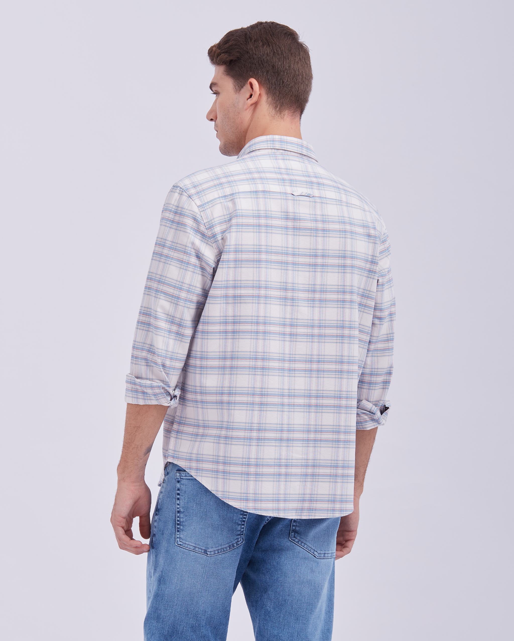 White And Blue Check Shirt