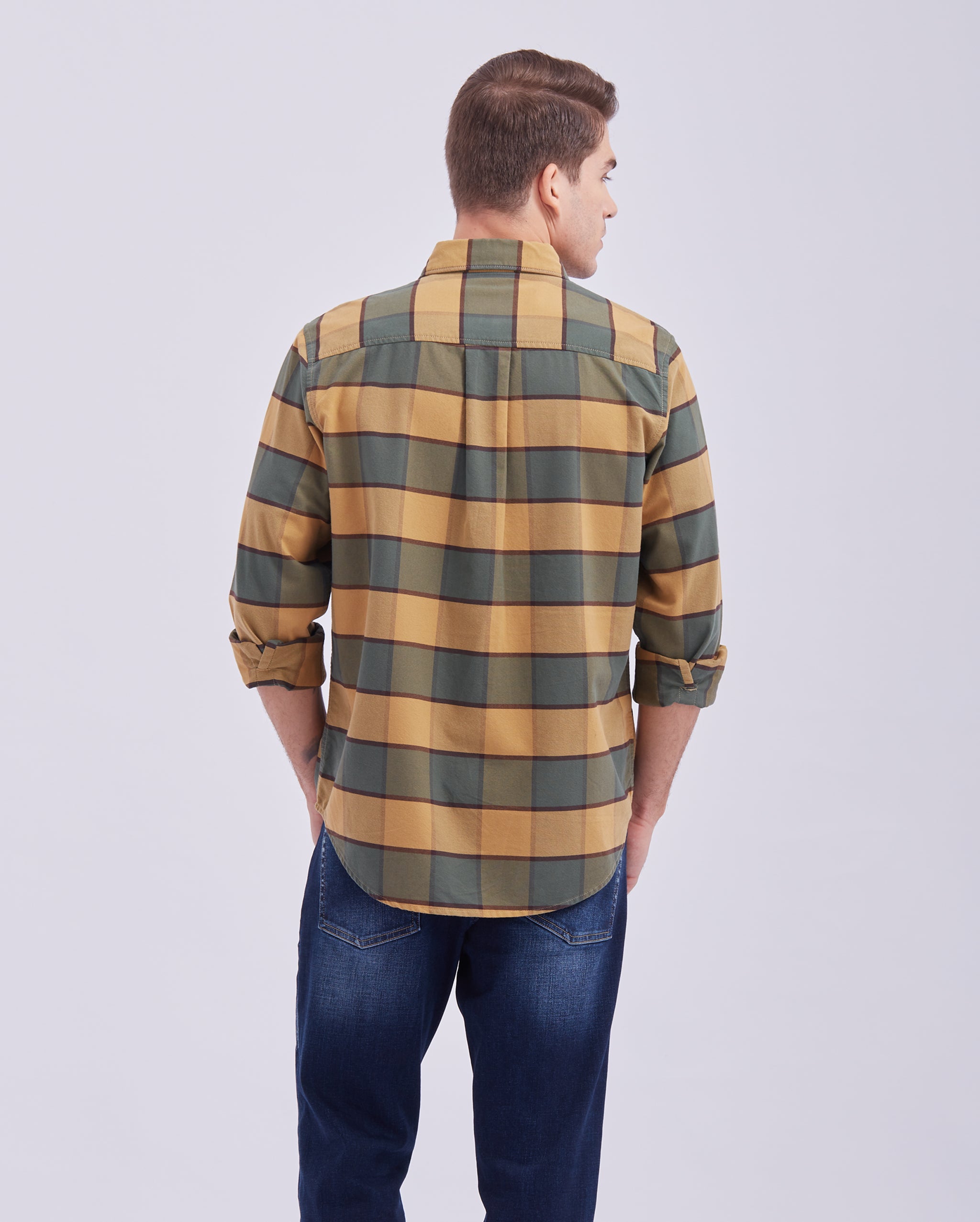Yellow And Green Check Shirt